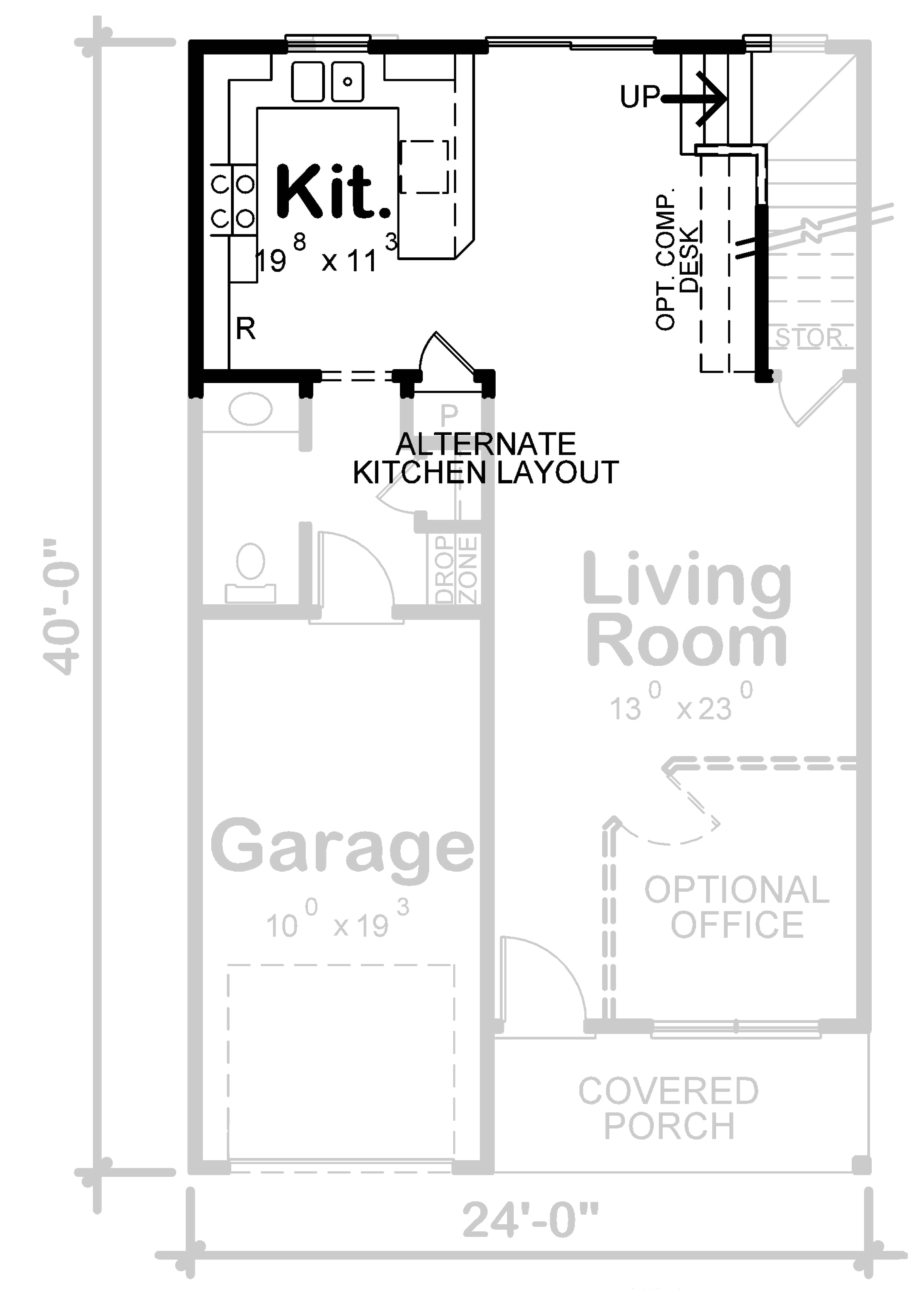Main Level of Traditional Plan #120-2739