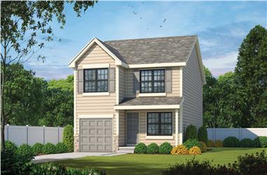 Traditional Home Plan - 2 Bedrms, 2.5 Baths - 1536 Sq Ft
