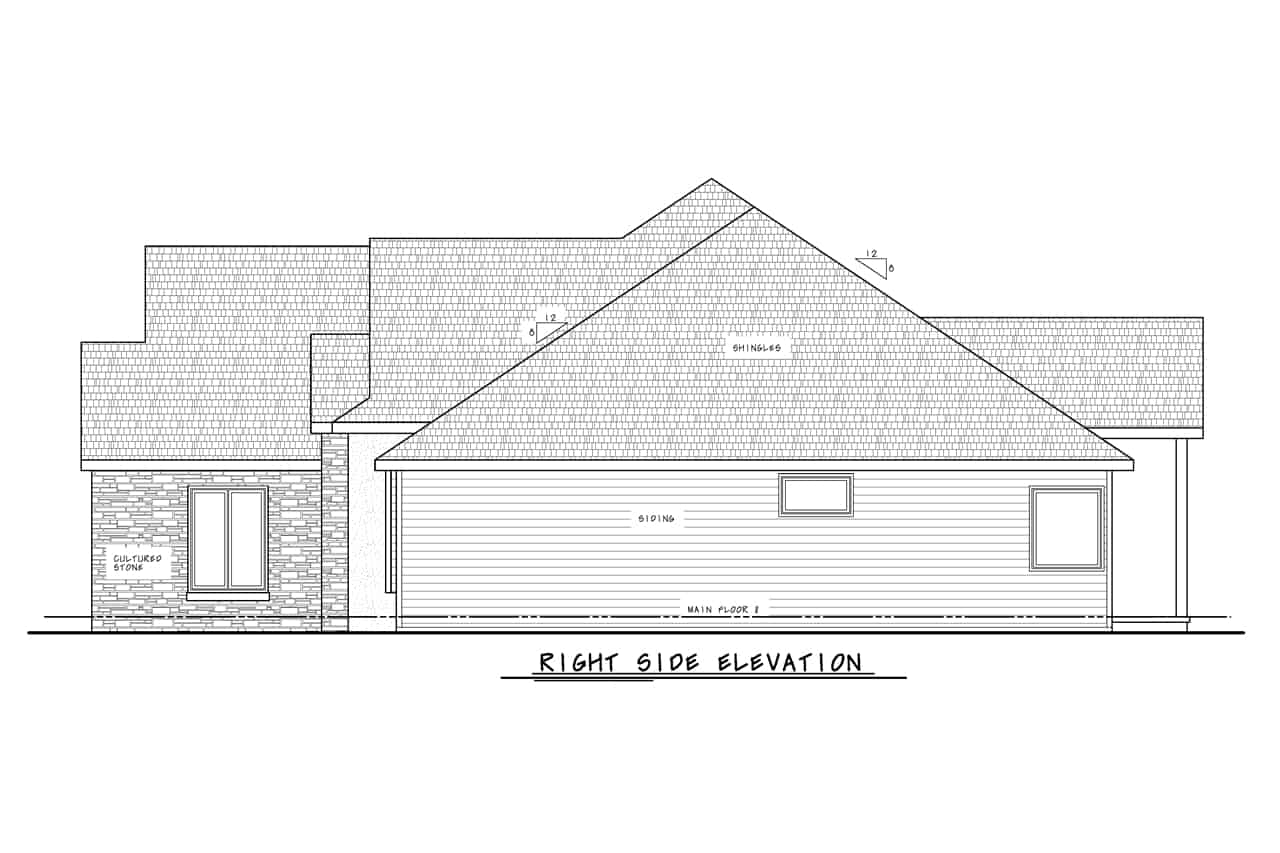 Home Plan Right Elevation of this 3-Bedroom,2449 Sq Ft Plan -120-2740