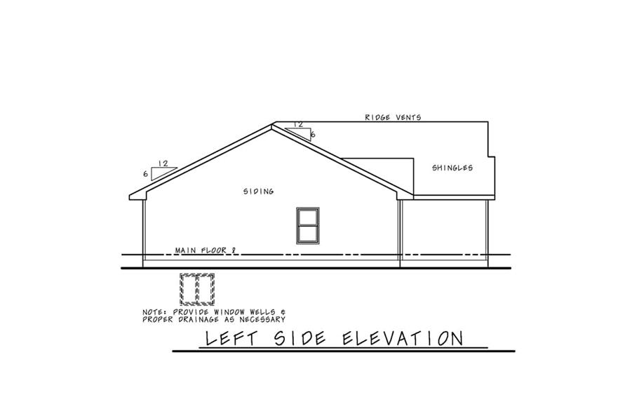 Home Plan Left Elevation of this 6-Bedroom,2352 Sq Ft Plan -120-2745