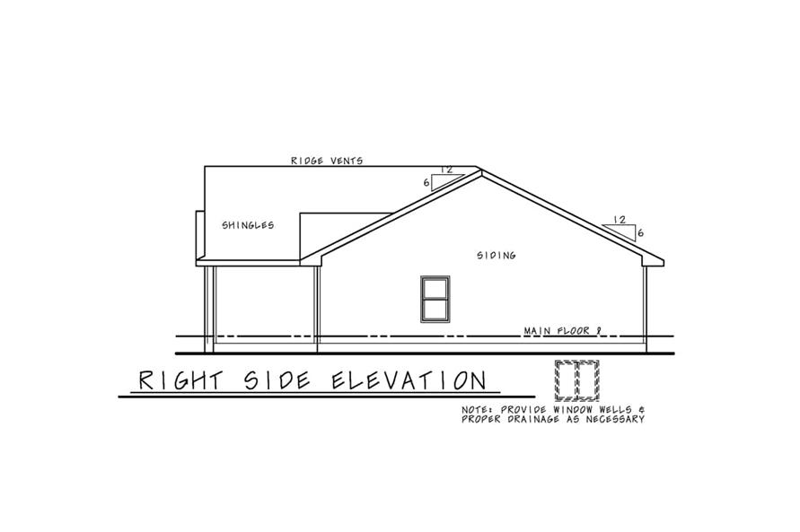 Home Plan Right Elevation of this 6-Bedroom,2352 Sq Ft Plan -120-2745