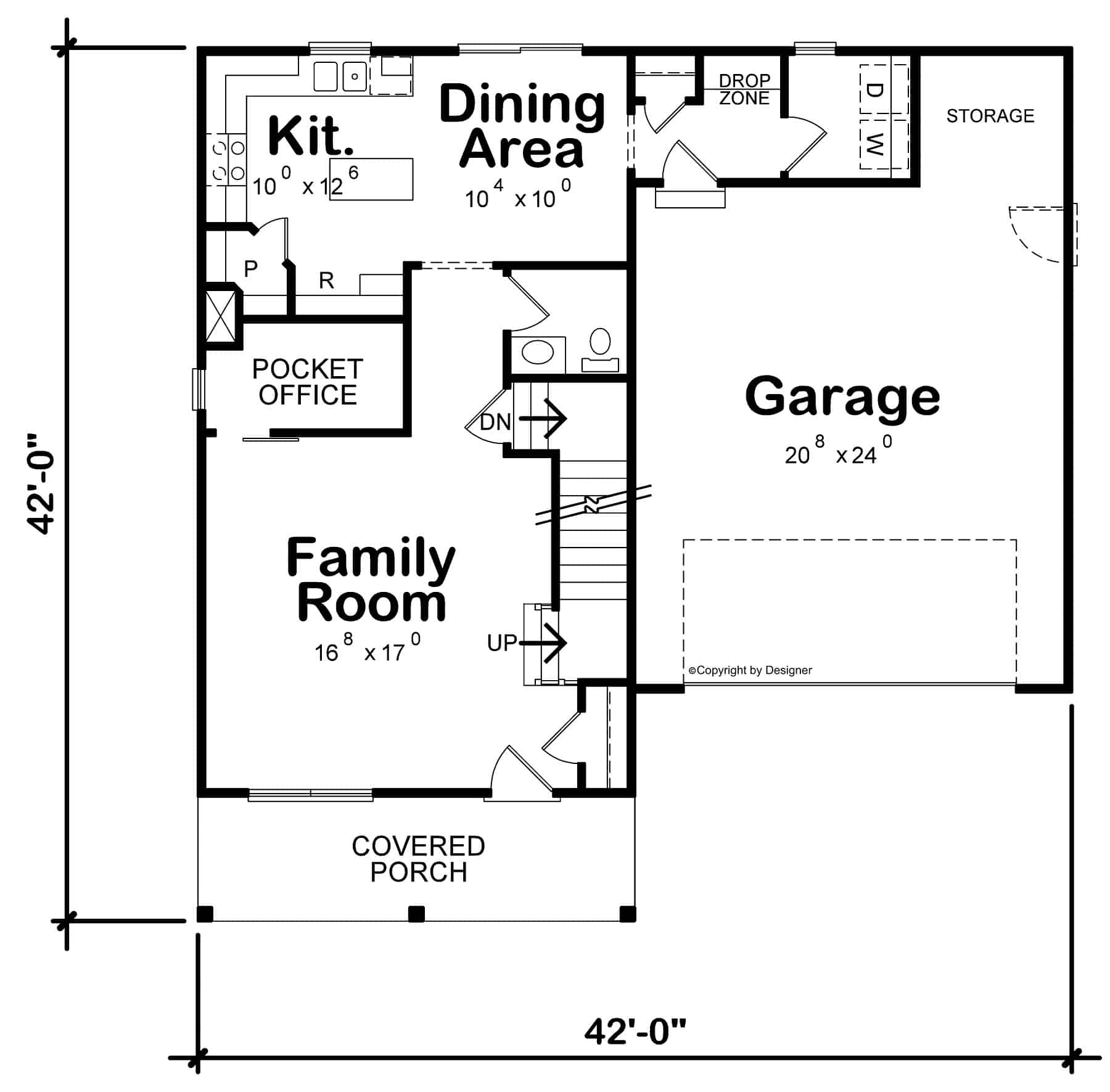 Main Level of Traditional Plan #120-2746