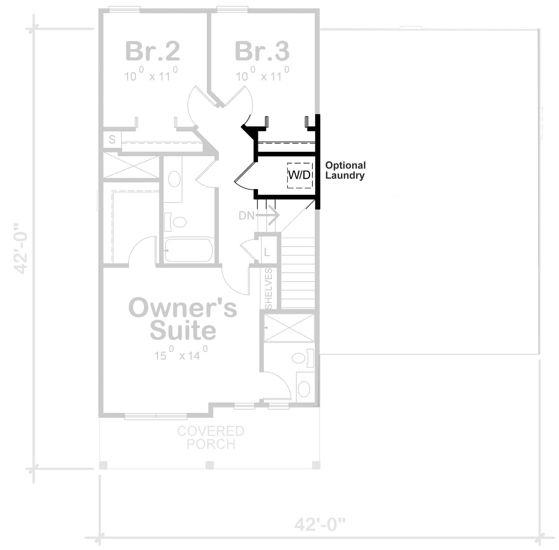 Upper Level of Traditional Plan #120-2746