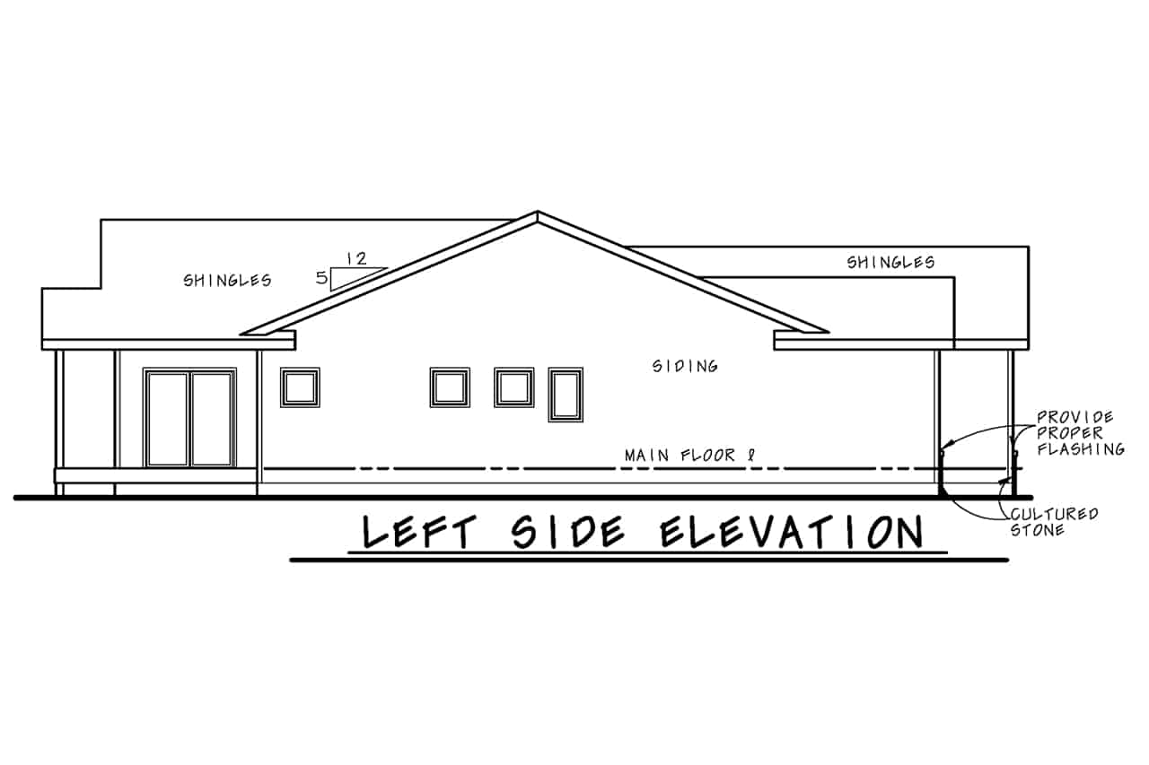 Home Plan Left Elevation of this 3-Bedroom,1872 Sq Ft Plan -120-2747