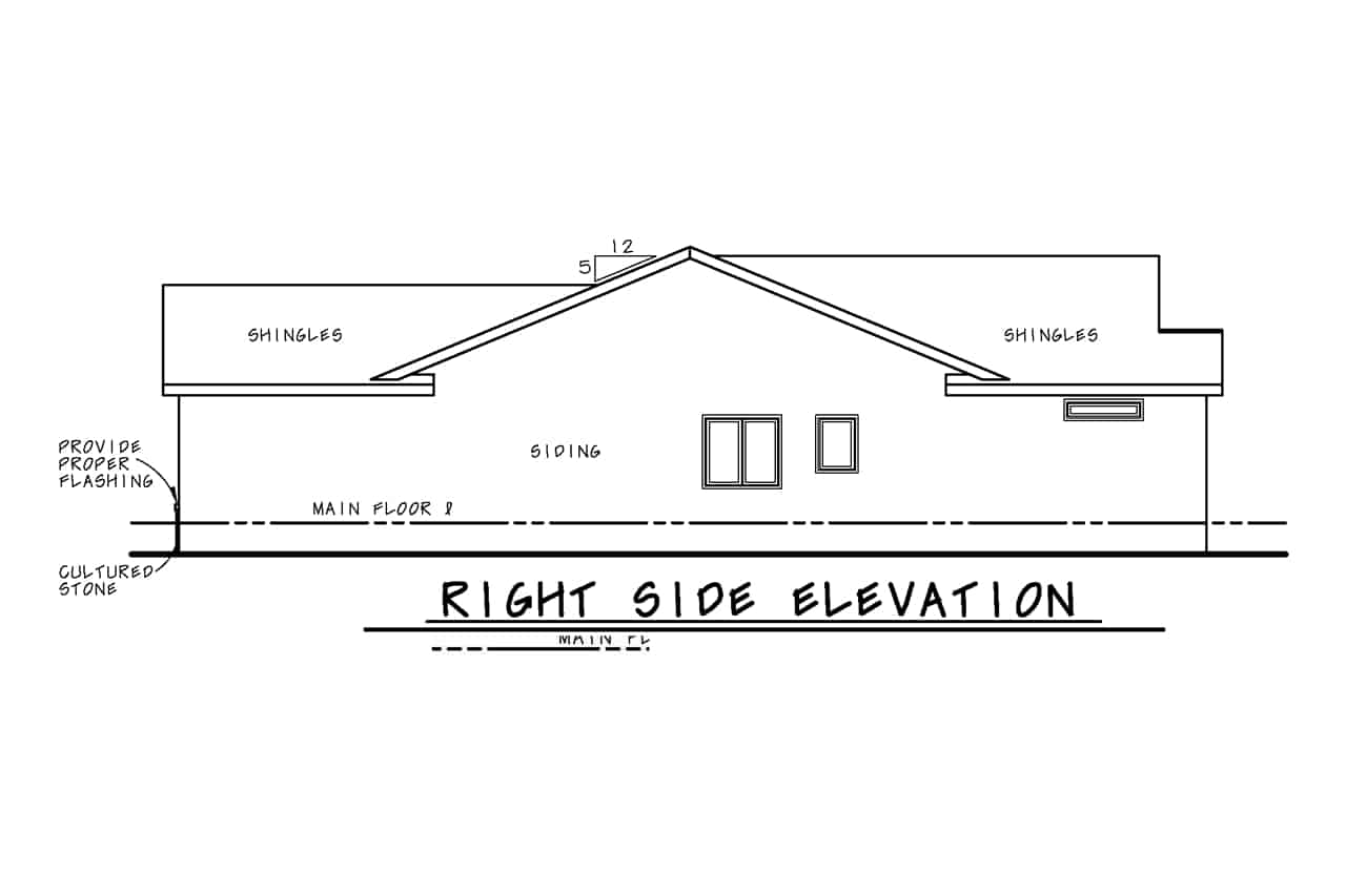 Home Plan Right Elevation of this 3-Bedroom,1872 Sq Ft Plan -120-2747