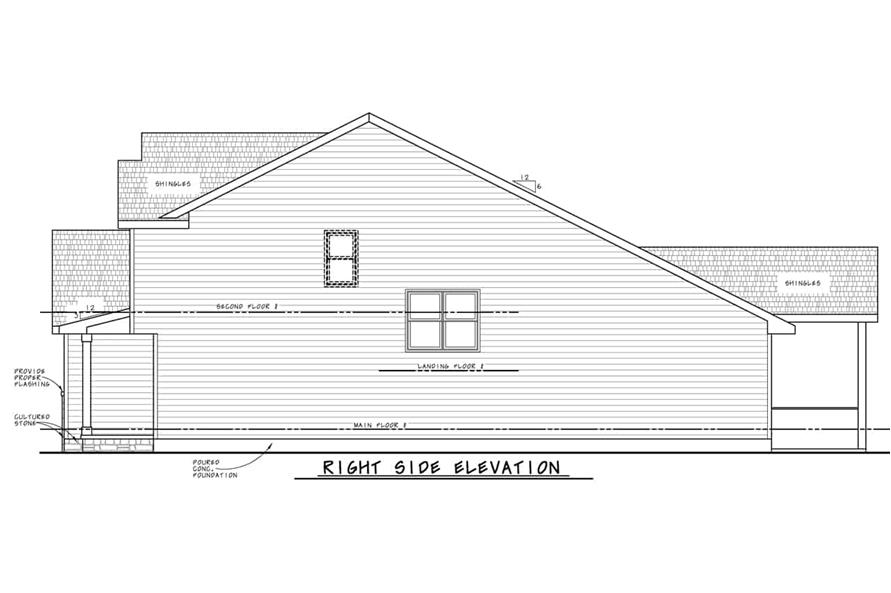 Home Plan Right Elevation of this 4-Bedroom,2437 Sq Ft Plan -120-2749