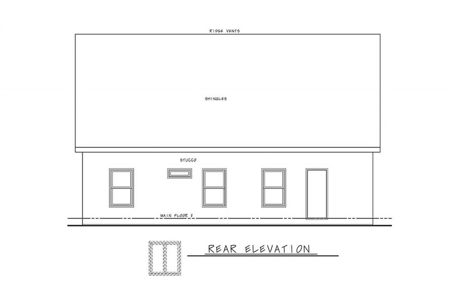 120-2755: Home Plan Rear Elevation