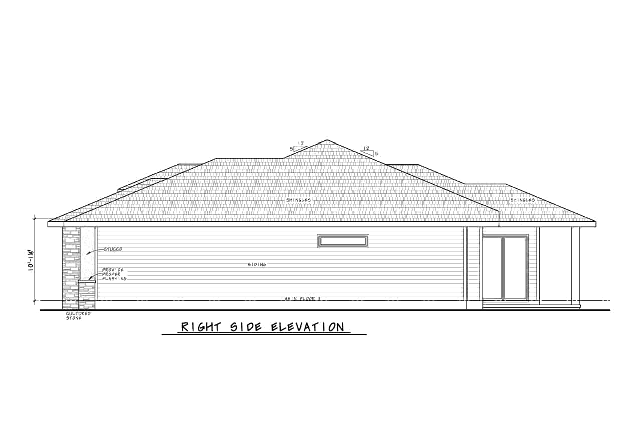 Home Plan Right Elevation of this 3-Bedroom,2176 Sq Ft Plan -120-2757
