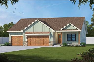 3-Bedroom, 1777 Sq Ft Ranch House Plan - 120-2763 - Front Exterior