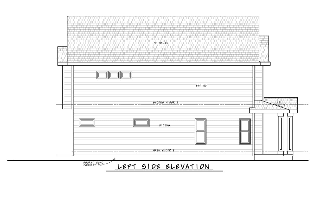 Home Plan Left Elevation of this 4-Bedroom,2945 Sq Ft Plan -120-2766