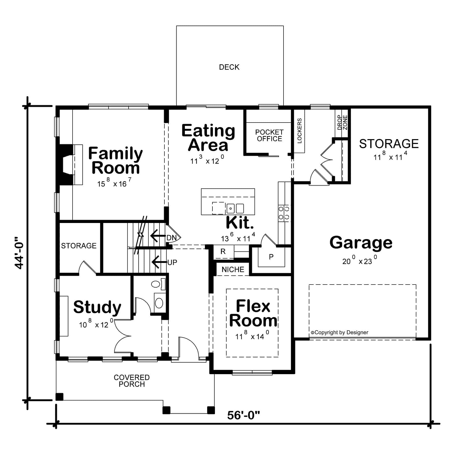 Main Level of Craftsman Plan #120-2766