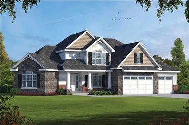 4-Bedroom, 2836 Sq Ft Traditional Home Plan - 120-2774 - Main Exterior