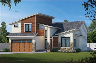 3-Bedroom, 1649 Sq Ft Contemporary Home Plan - 120-2775 - Main Exterior