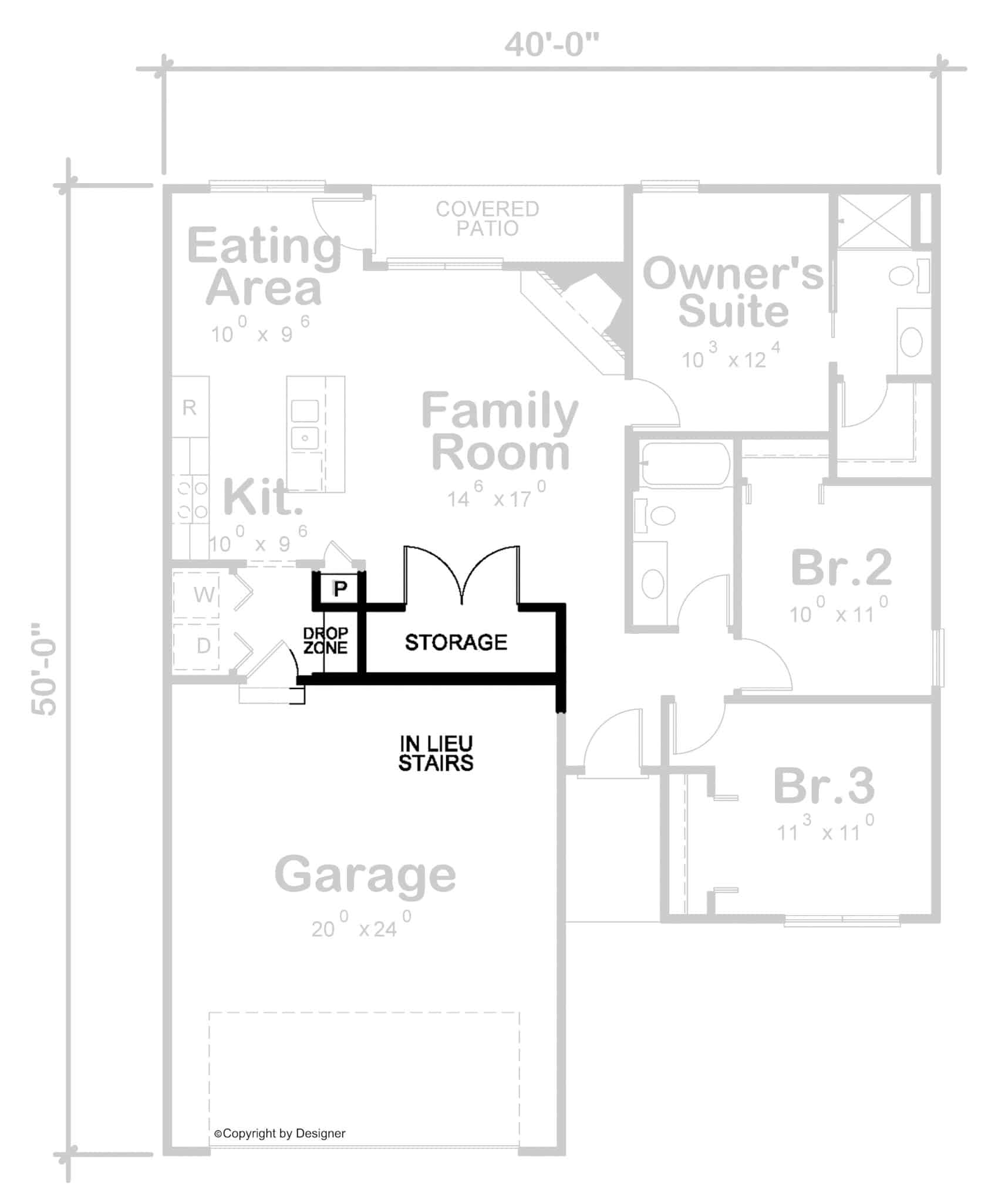 Craftsman Home Plan - 3 Bedrms, 2 Baths - 1176 Sq Ft - #120-2776