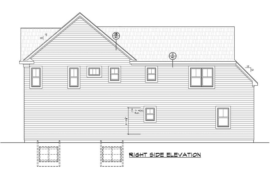 Home Plan Right Elevation of this 6-Bedroom,3325 Sq Ft Plan -120-2779