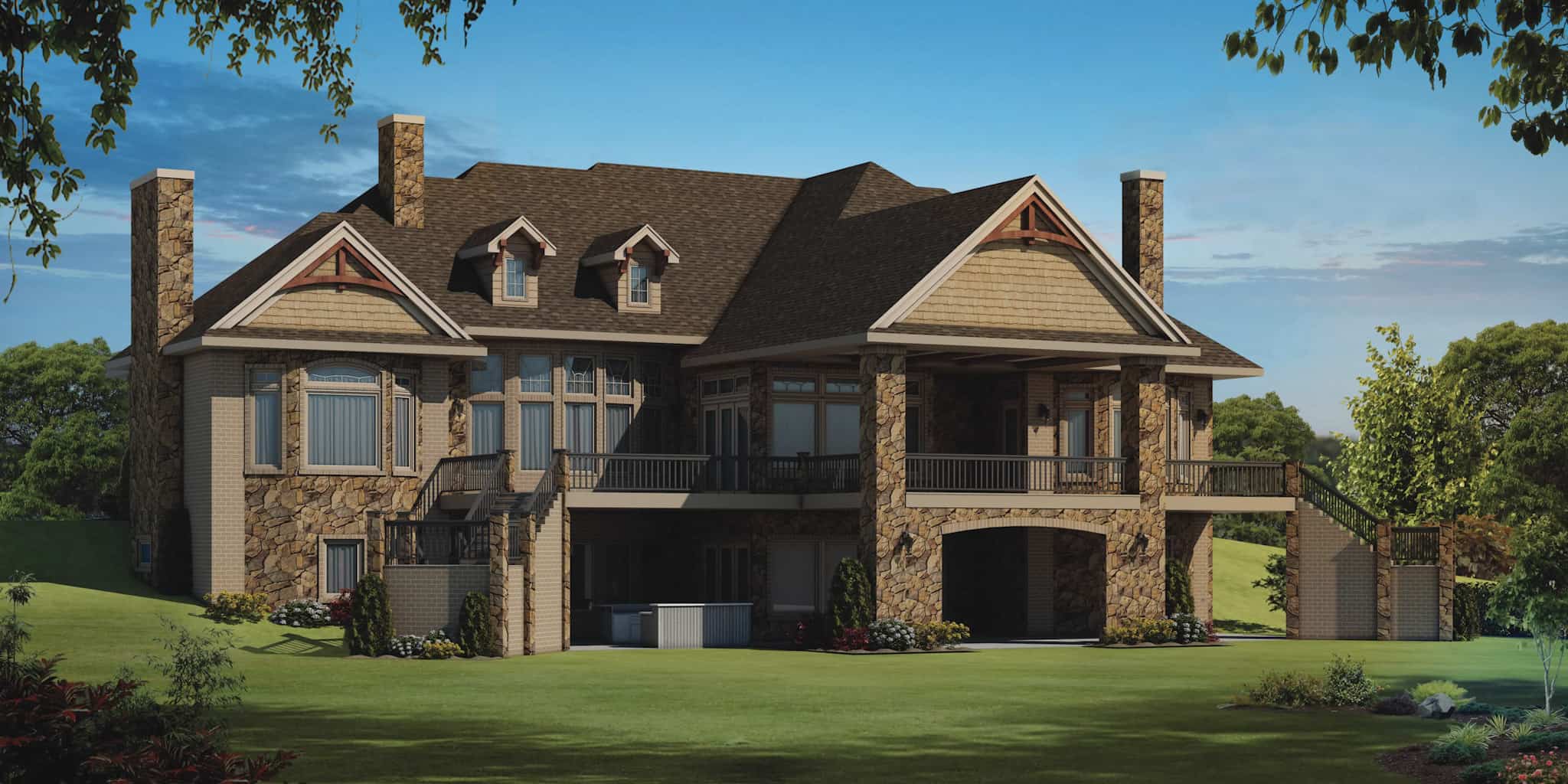 Rear View of this 4-Bedroom,8106 Sq Ft Plan -120-2781