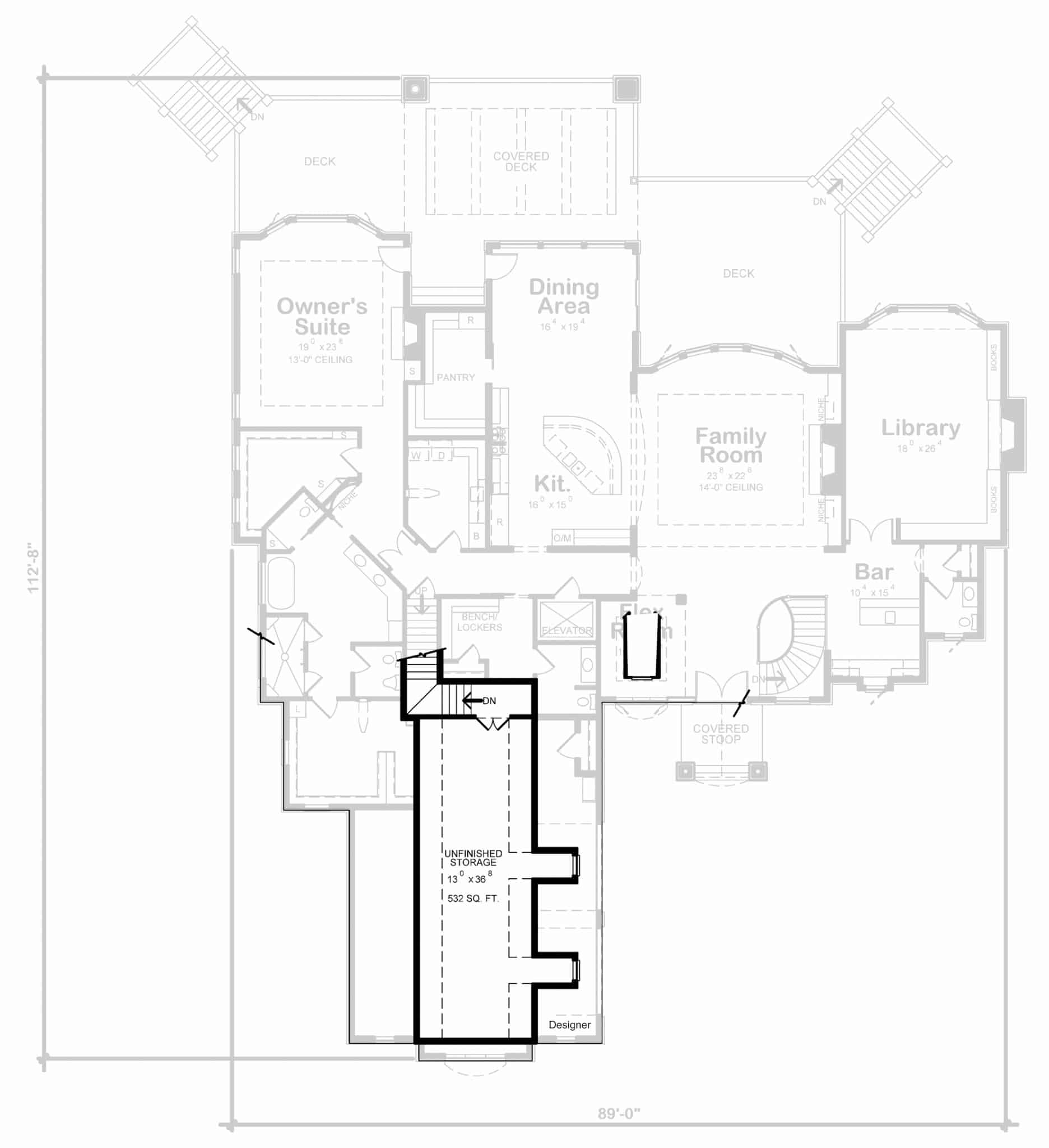 Bonus Room of Craftsman Plan #120-2781