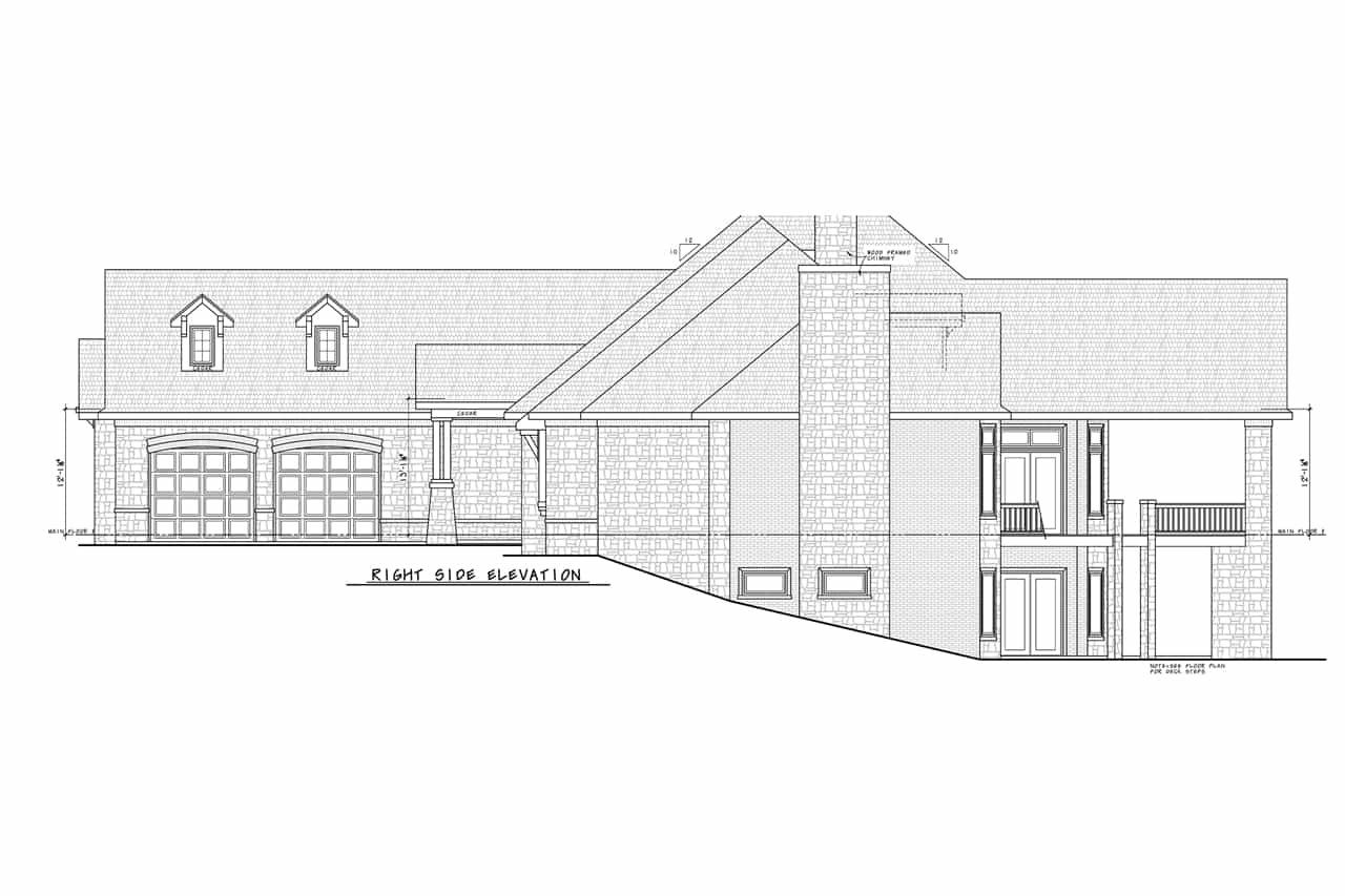 Home Plan Right Elevation of this 4-Bedroom,8106 Sq Ft Plan -120-2781