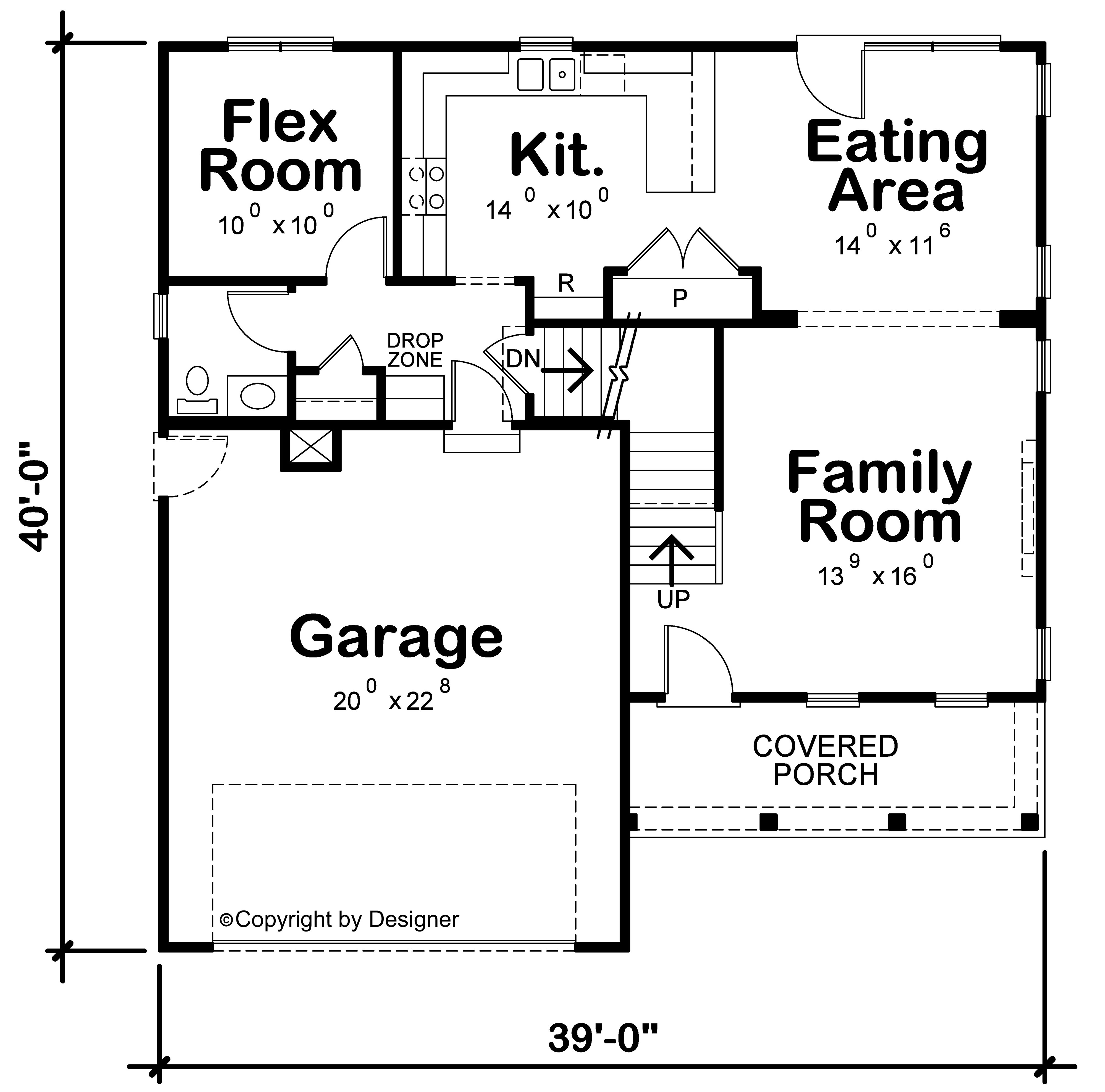 Main Level of Modern Farmhouse Plan #120-2802
