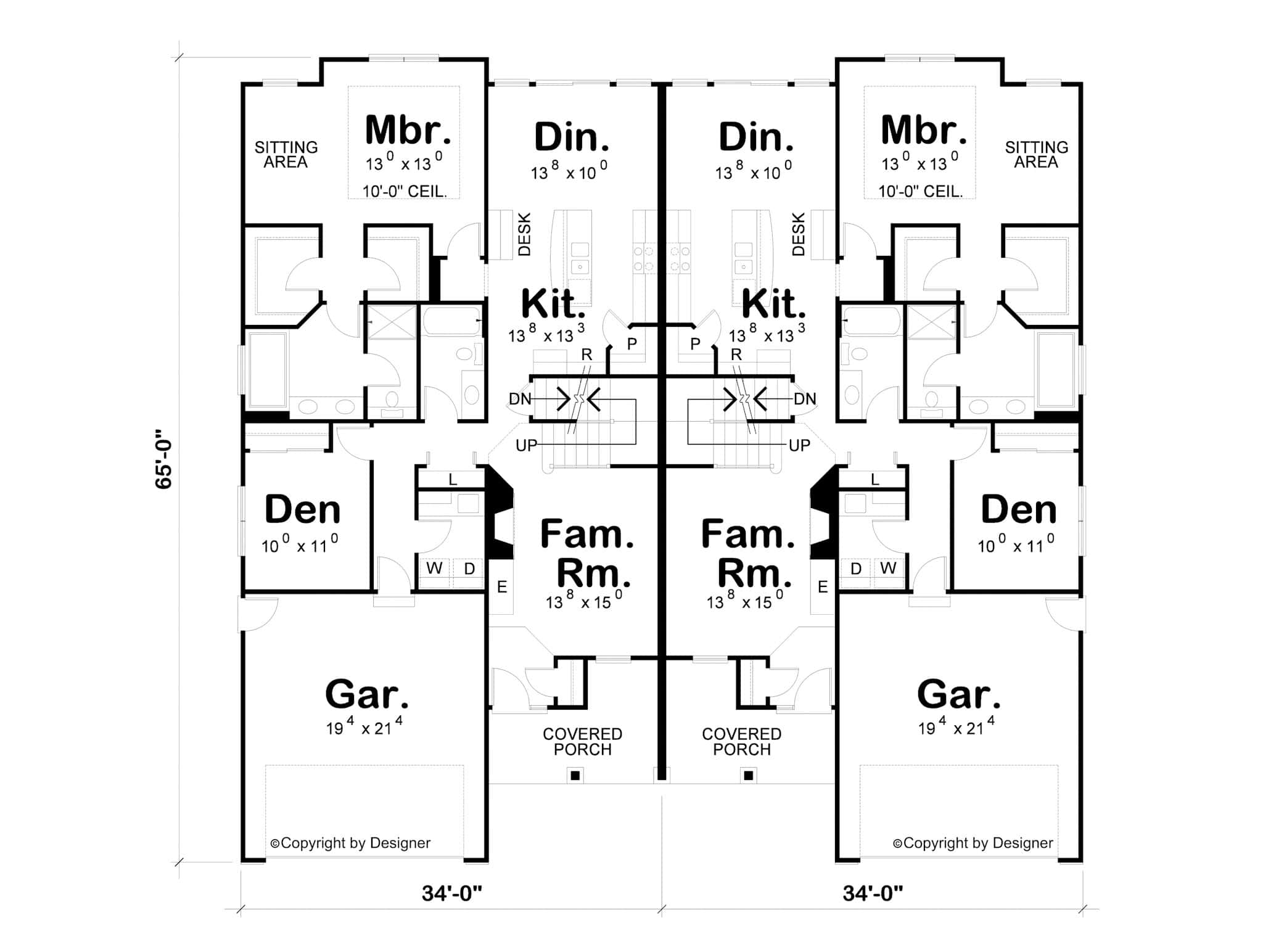 Main Level of Duplex/Multi-Unit Plan #120-2808
