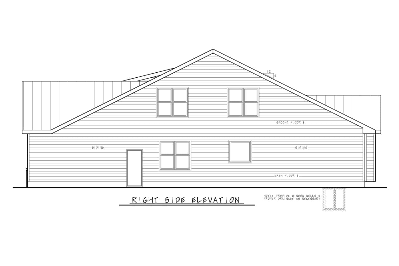 Home Plan Right Elevation of this 6-Bedroom,4090 Sq Ft Plan -120-2808