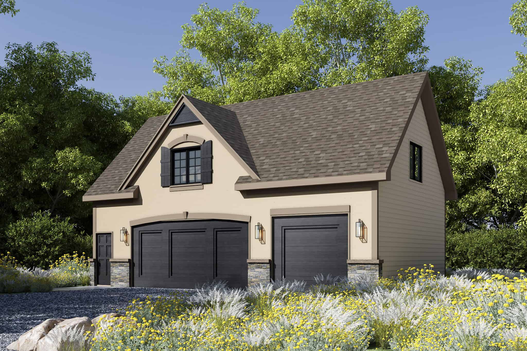 Front elevation of Garage home (ThePlanCollection: House Plan #120-2824)