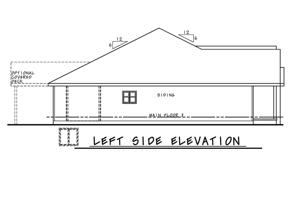 Home Plan Left Elevation of this 4-Bedroom,2613 Sq Ft Plan -120-2825