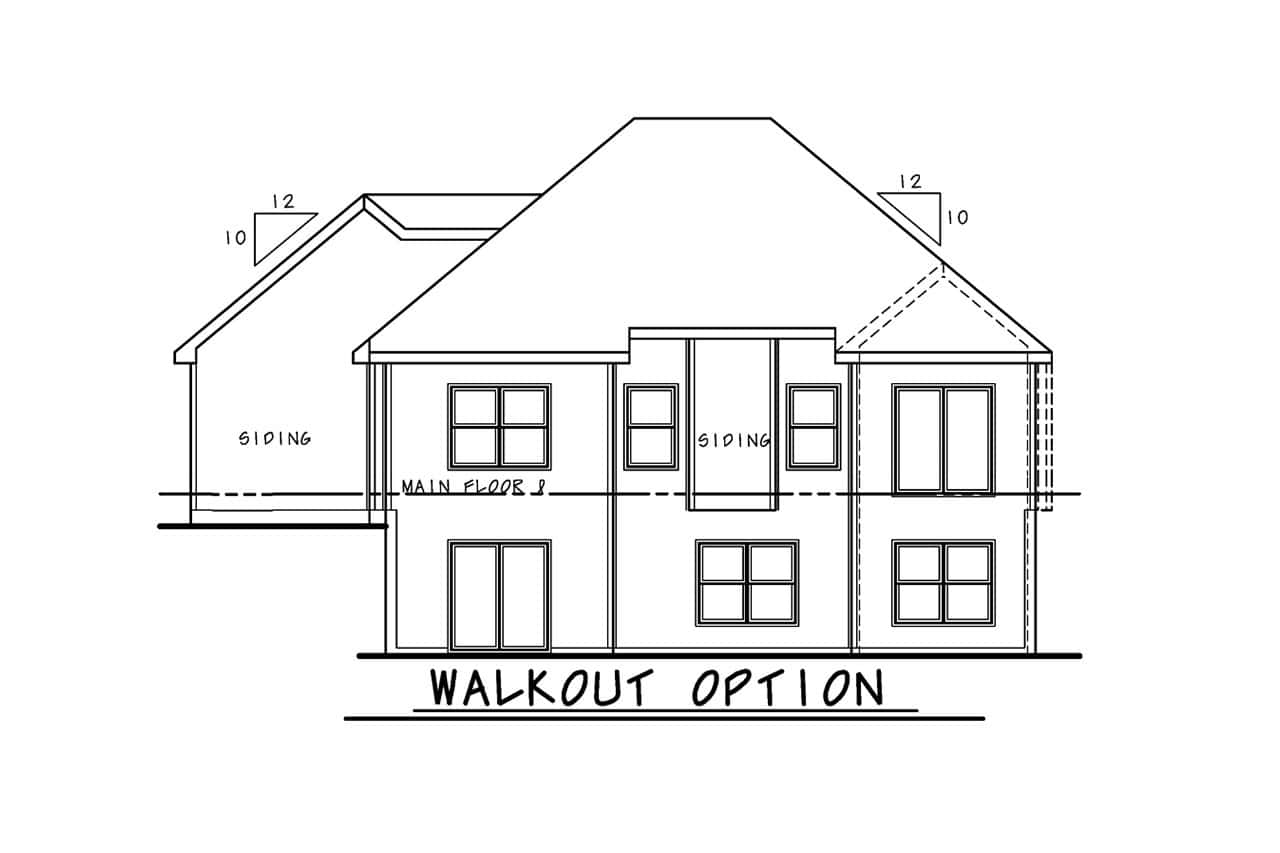 Home Plan Rear Elevation of this 4-Bedroom,2613 Sq Ft Plan -120-2825