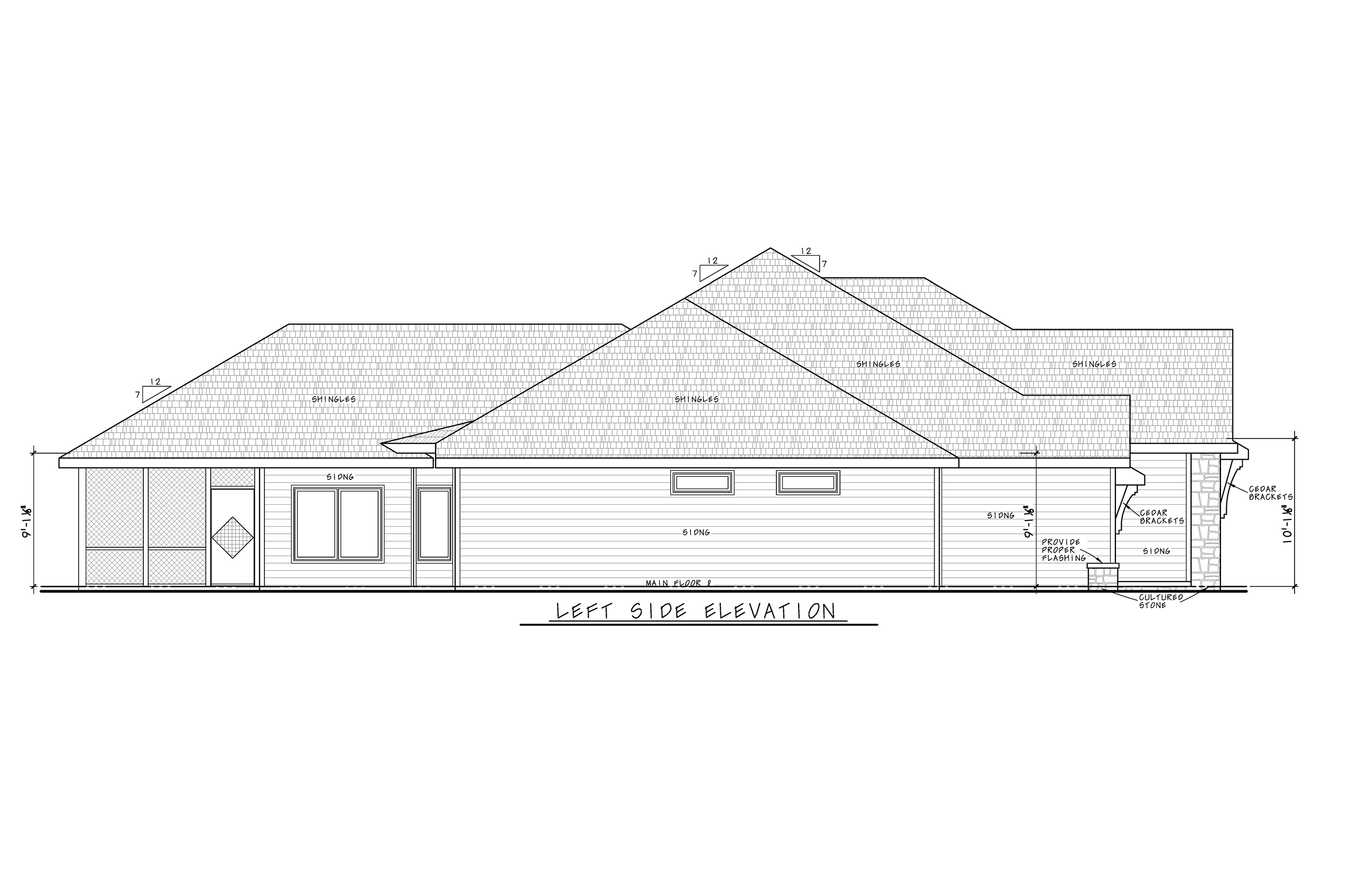 Home Plan Left Elevation of this 3-Bedroom,2396 Sq Ft Plan -120-2826