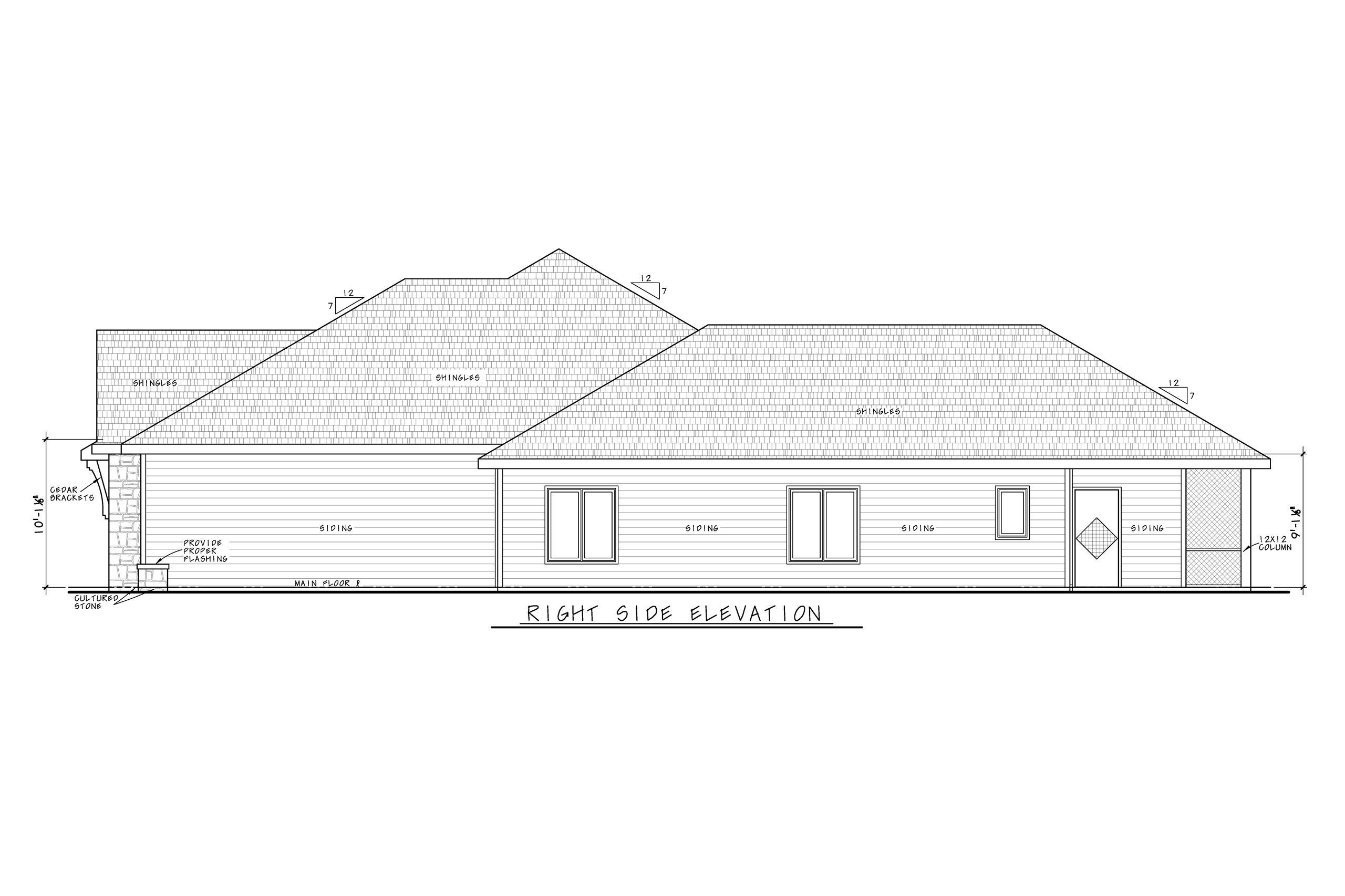 Home Plan Right Elevation of this 3-Bedroom,2396 Sq Ft Plan -120-2826