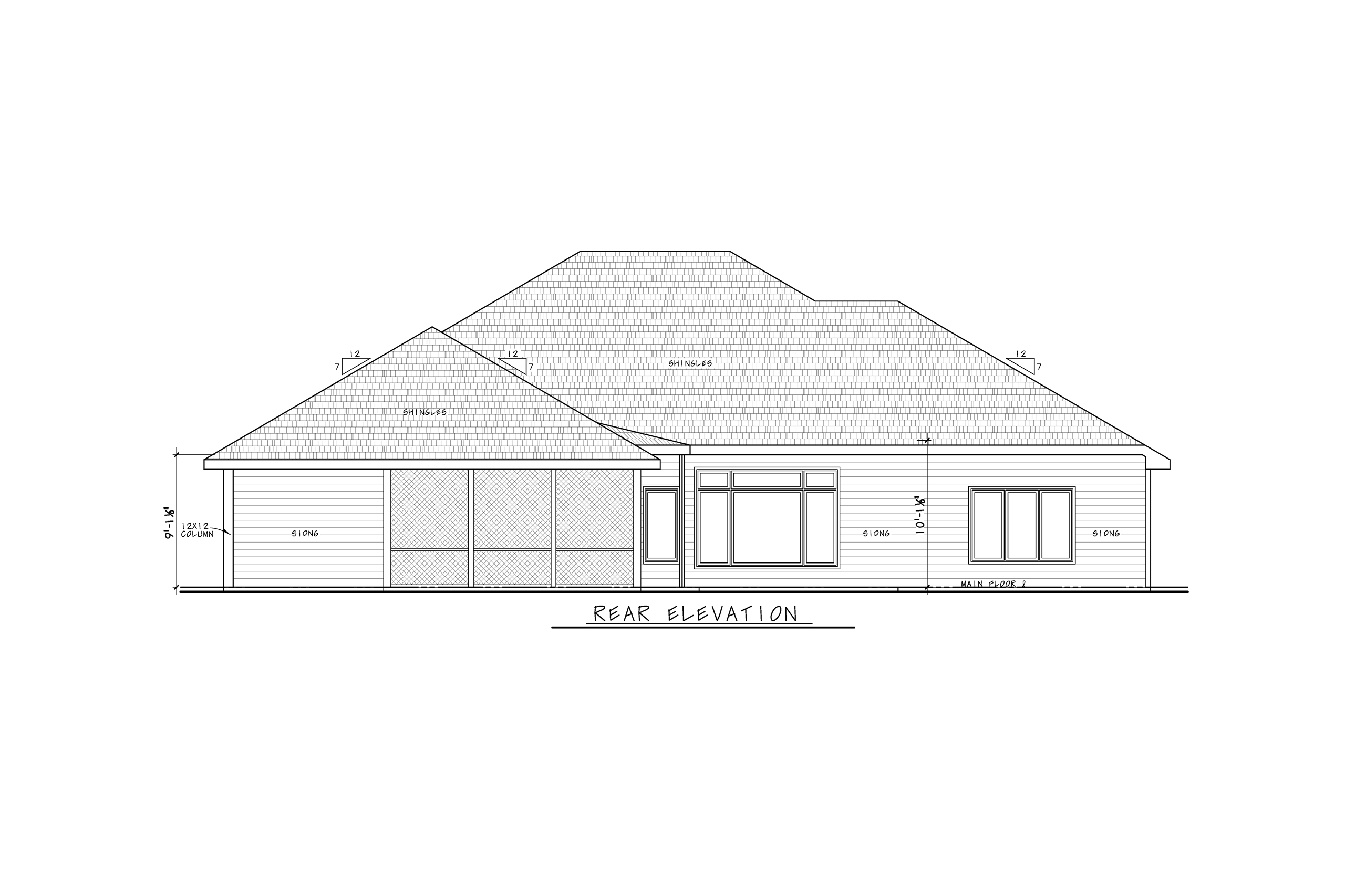 Home Plan Rear Elevation of this 3-Bedroom,2396 Sq Ft Plan -120-2826