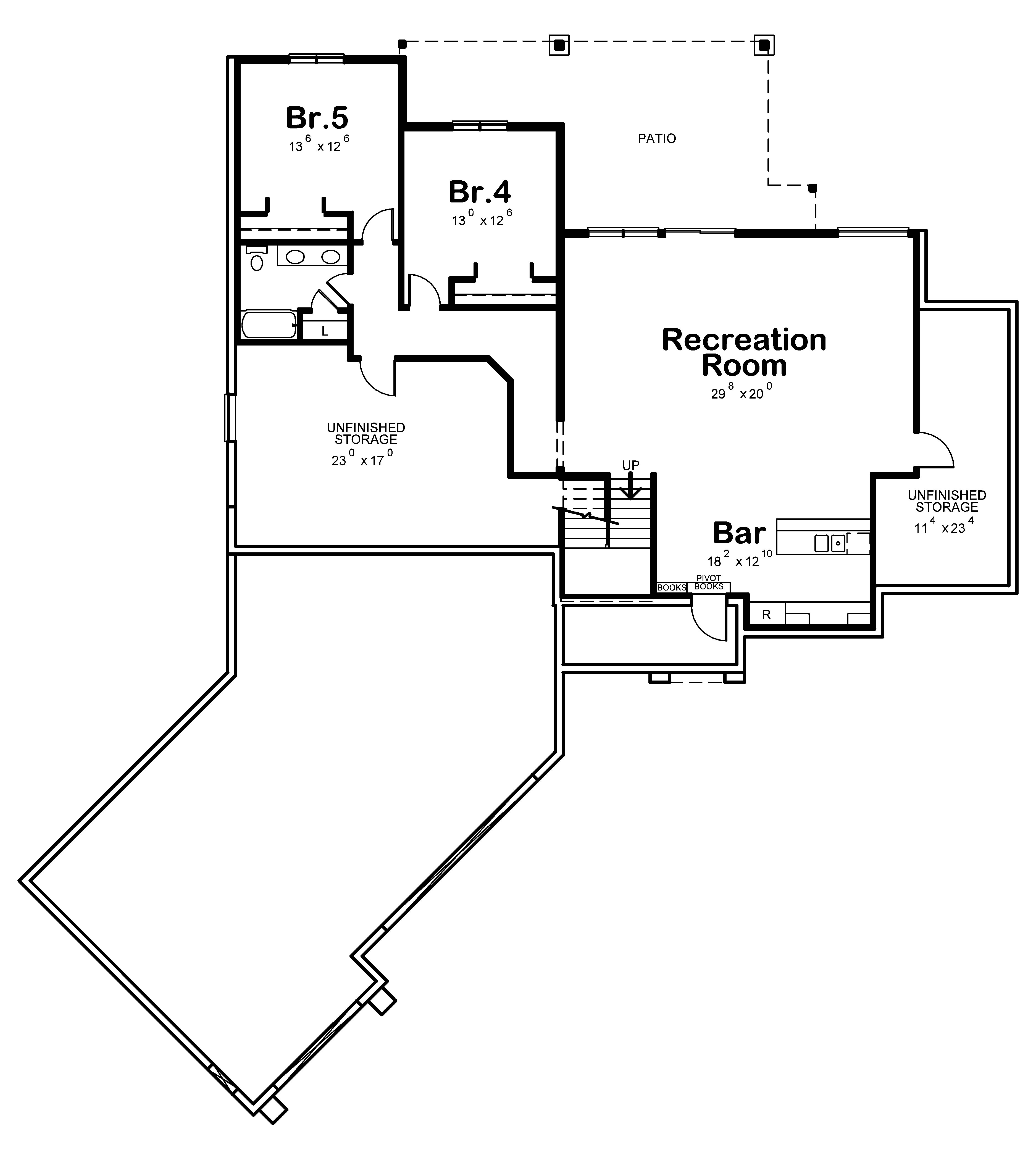 Basement of Craftsman Plan #120-2827