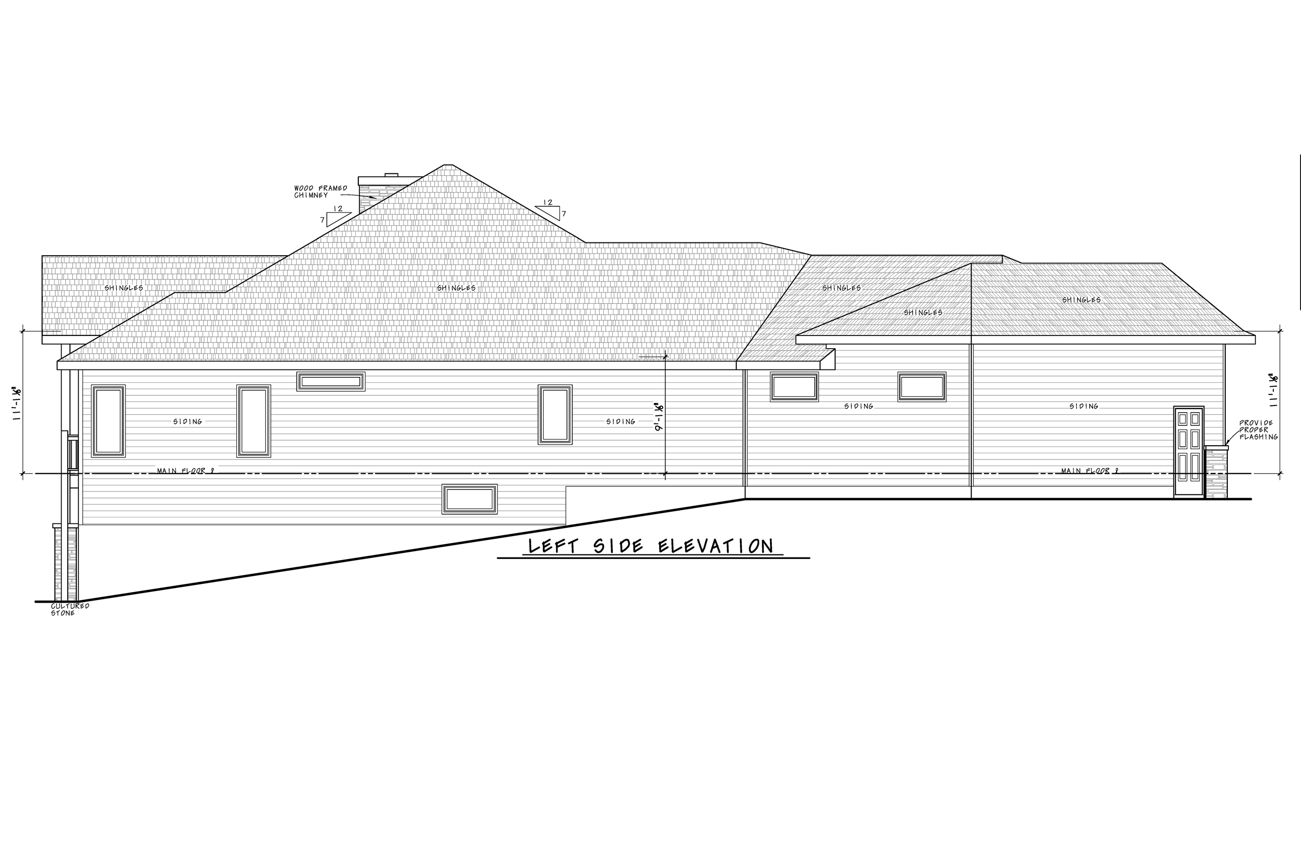 Home Plan Left Elevation of this 5-Bedroom,3810 Sq Ft Plan -120-2827