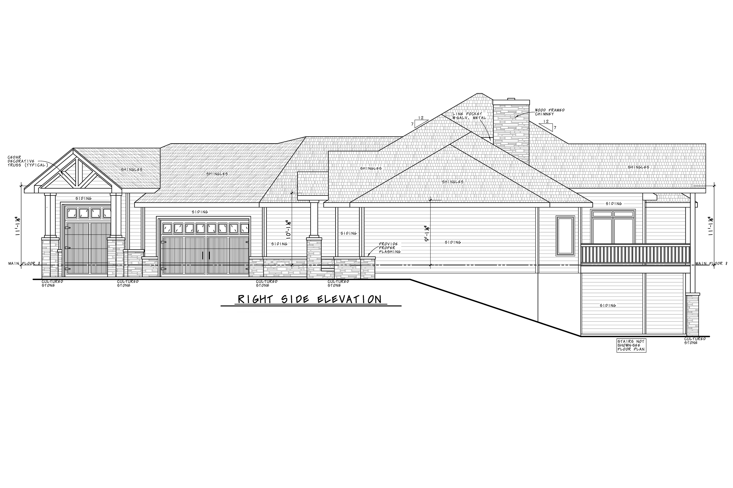 Home Plan Right Elevation of this 5-Bedroom,3810 Sq Ft Plan -120-2827