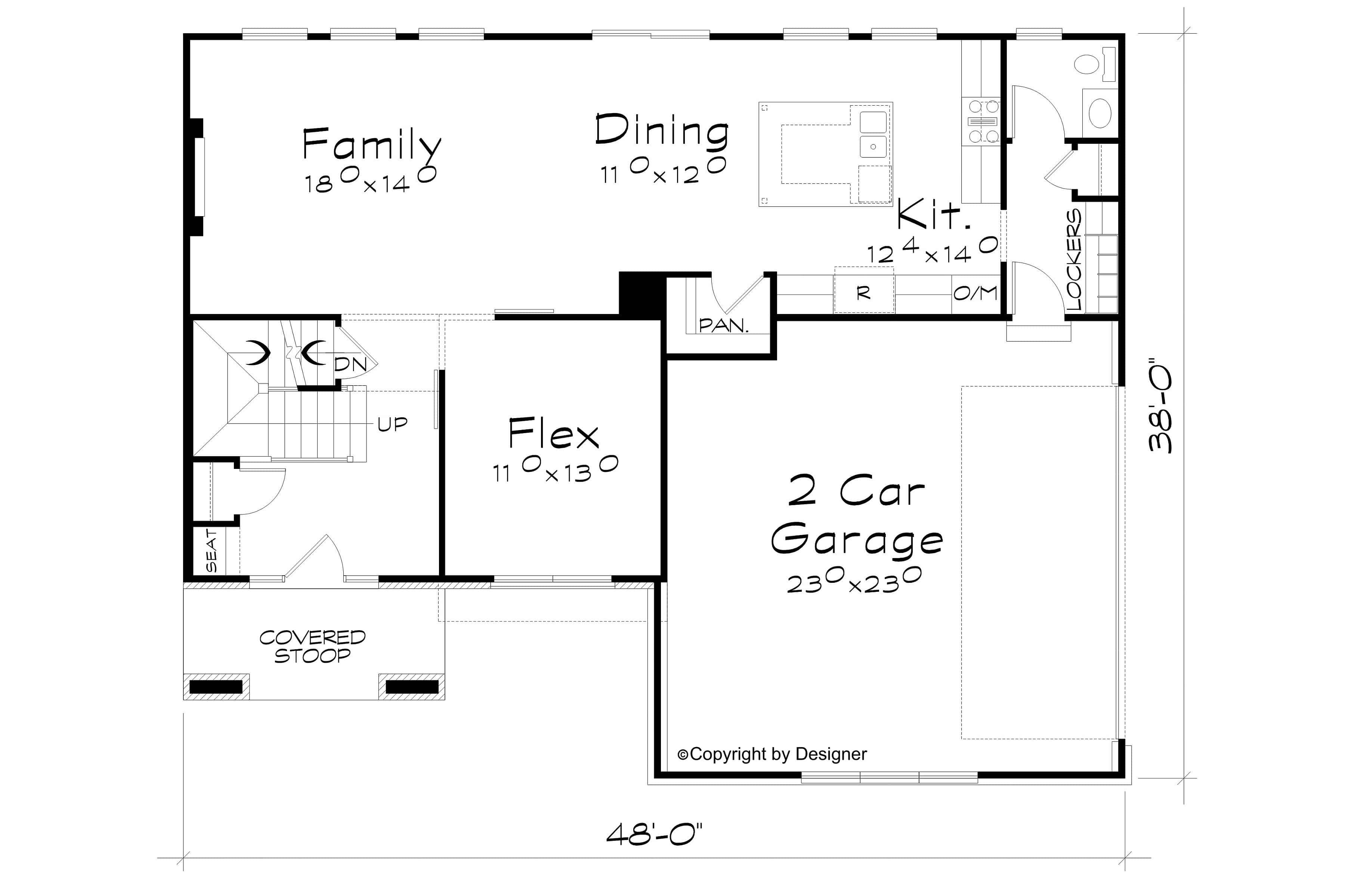 Main Level of Contemporary Plan #120-2830