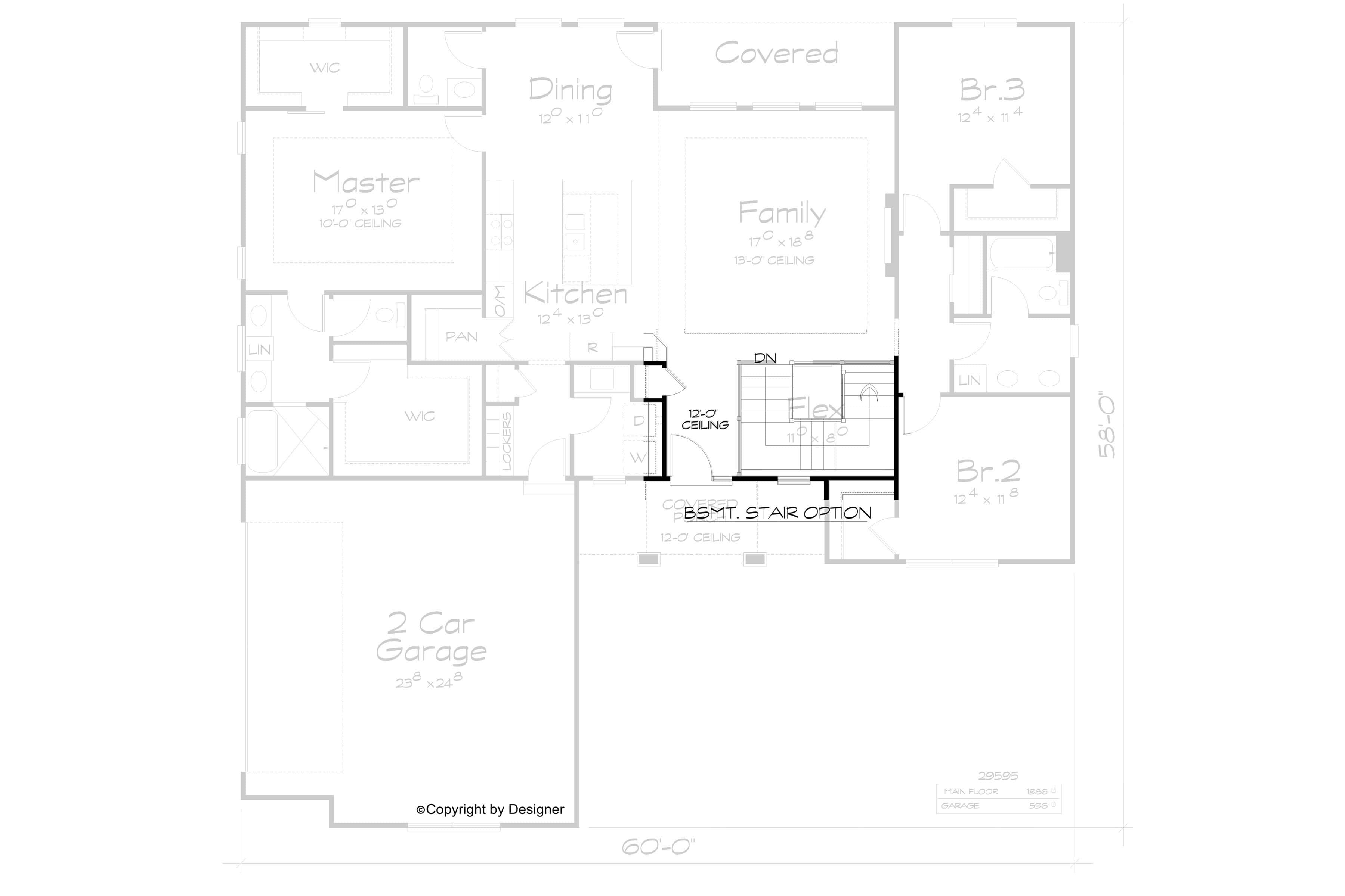 Main Level of Contemporary Plan #120-2831