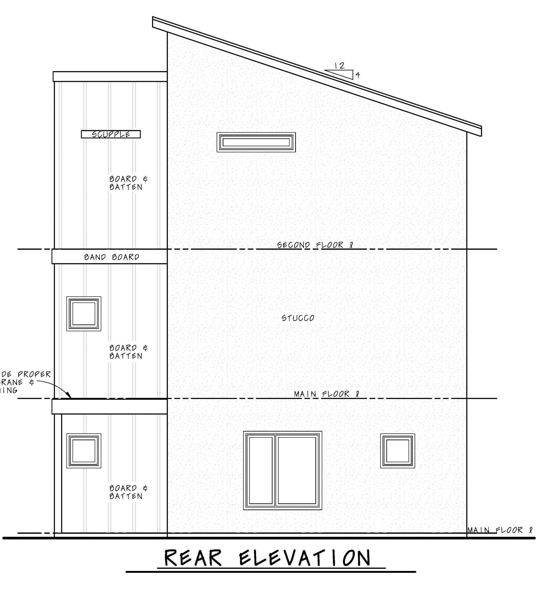 Home Plan Rear Elevation of this 3-Bedroom,1781 Sq Ft Plan -120-2836
