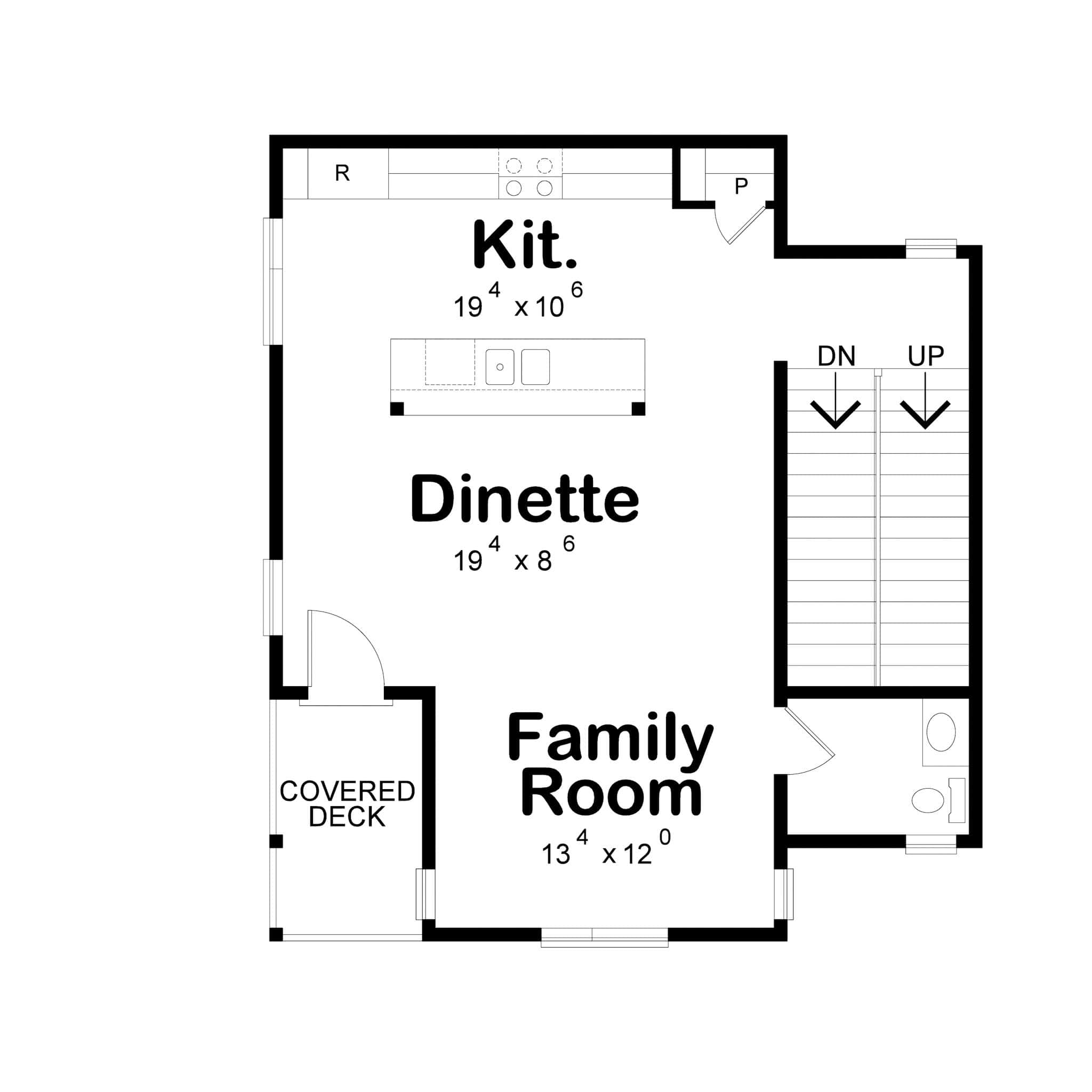 Main Level of Contemporary Plan #120-2836