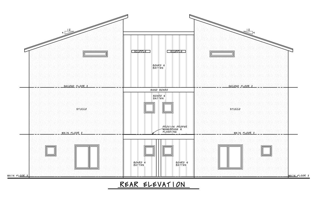 Home Plan Rear Elevation of this 3-Bedroom,1781 Sq Ft Plan -120-2837
