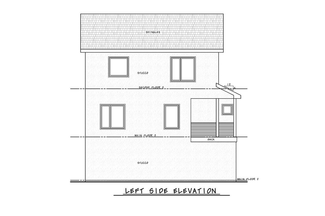 Home Plan Left Elevation of this 3-Bedroom,1781 Sq Ft Plan -120-2837