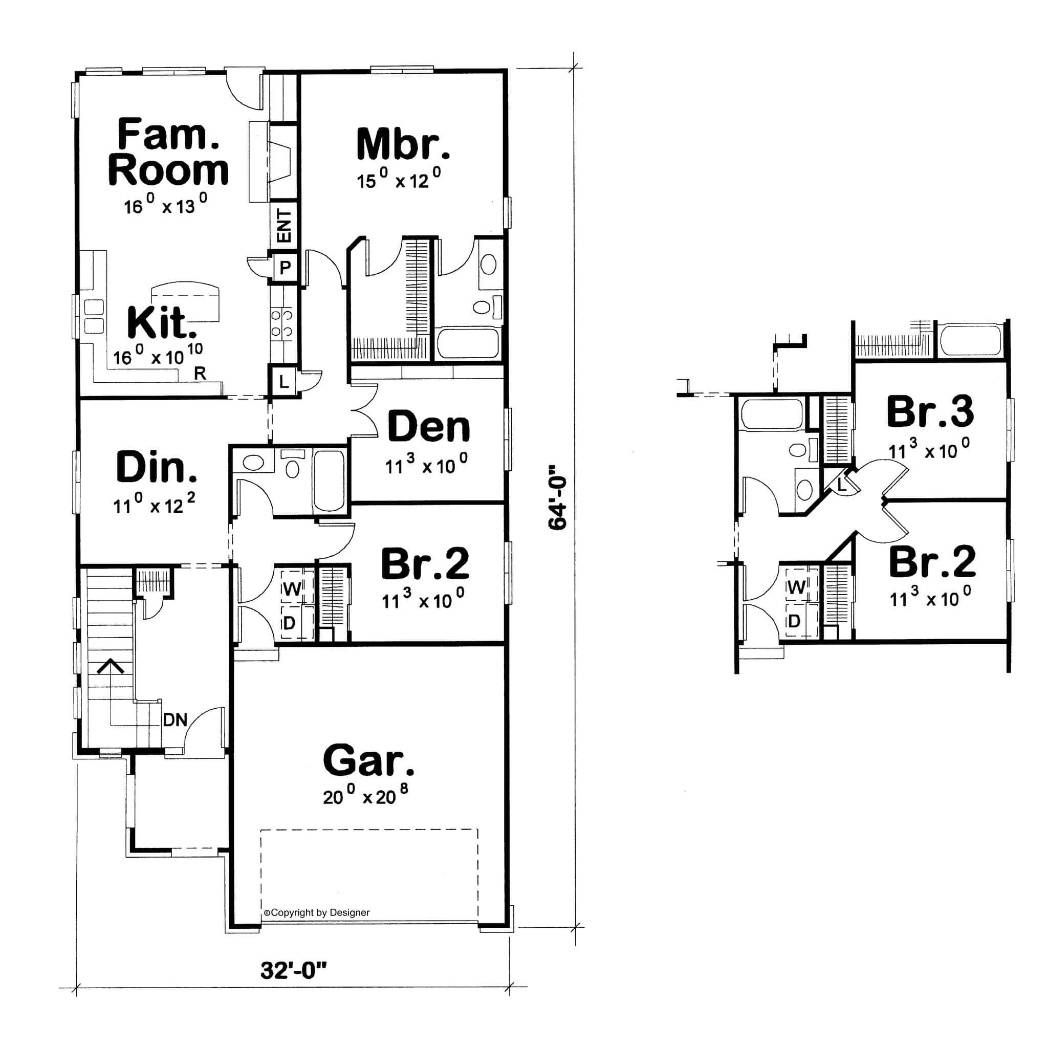Main Level of Country Plan #120-2843