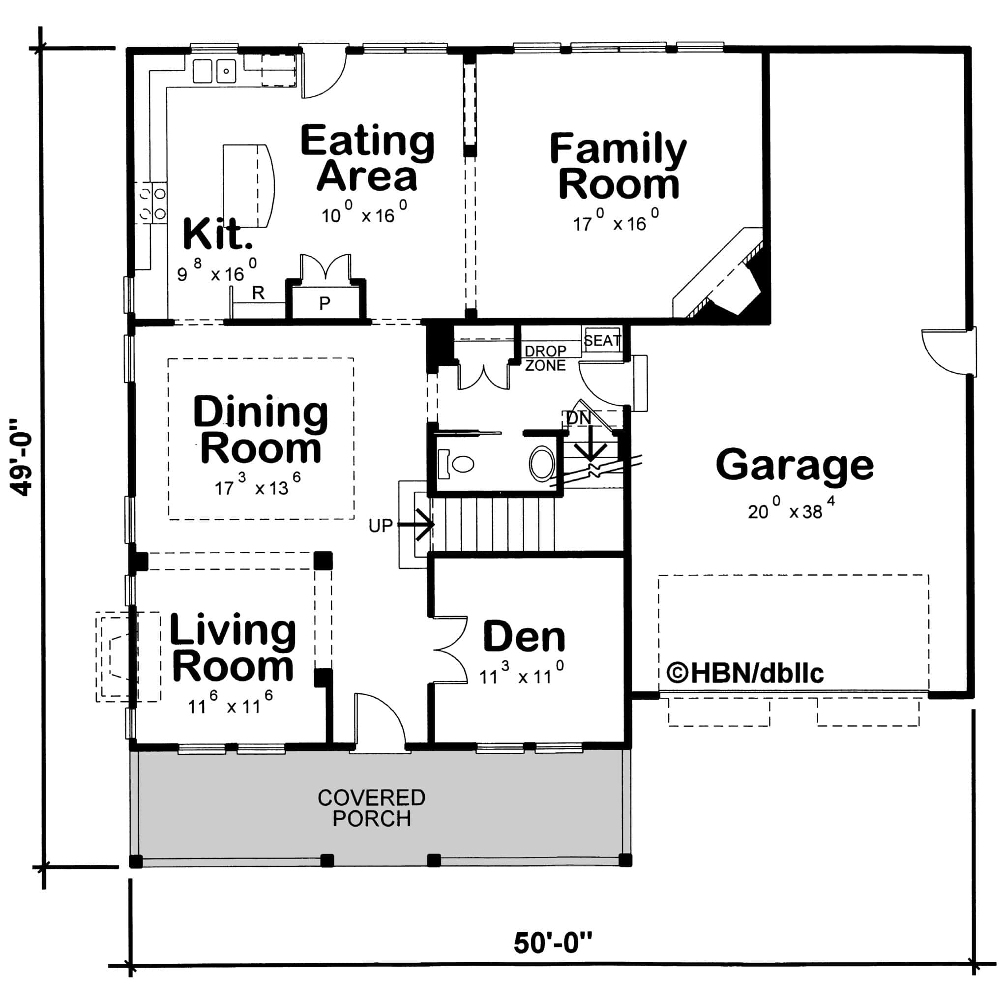 Main Level of Modern Farmhouse Plan #120-2844