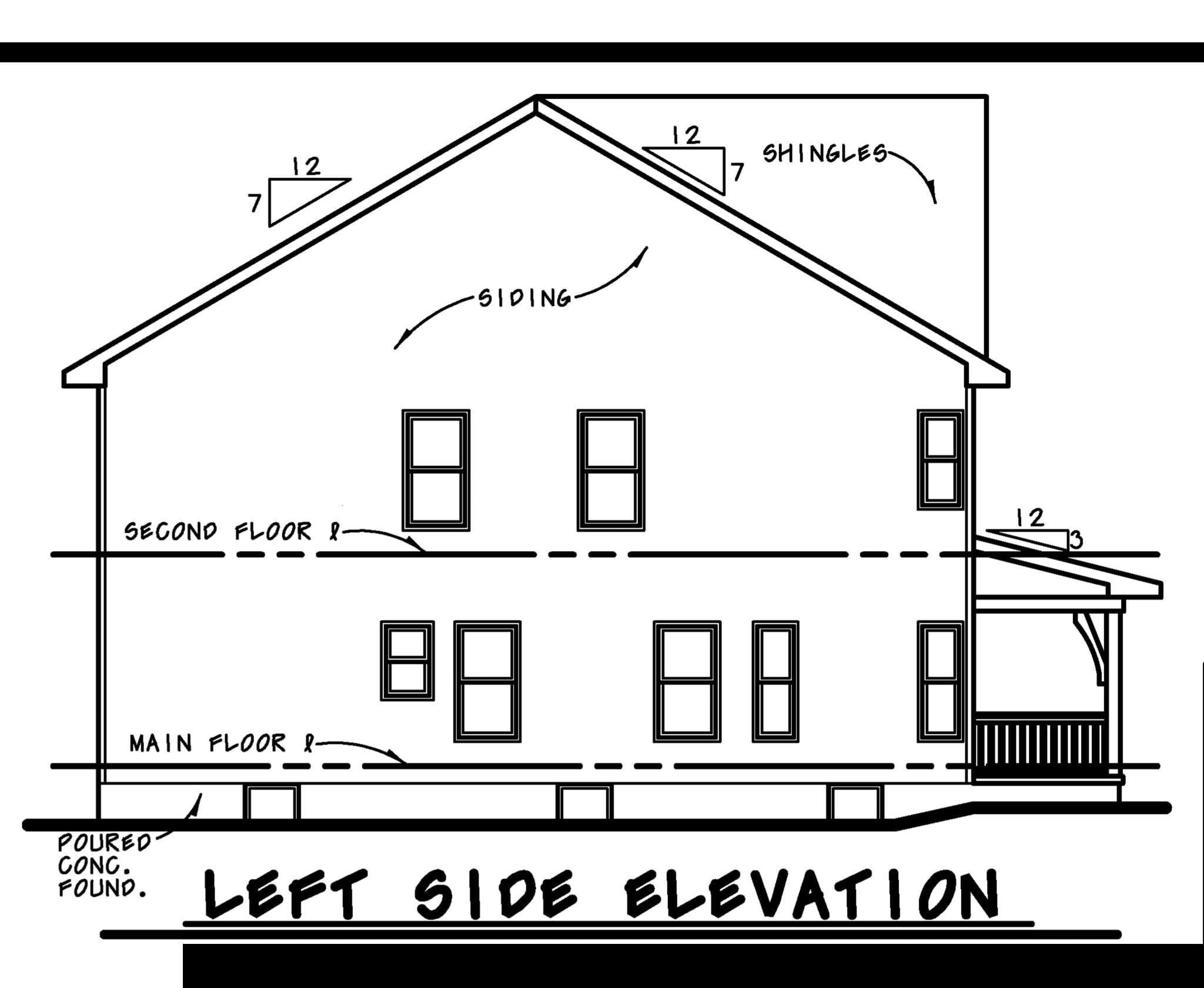 Home Plan Left Elevation of this 5-Bedroom,3367 Sq Ft Plan -120-2844