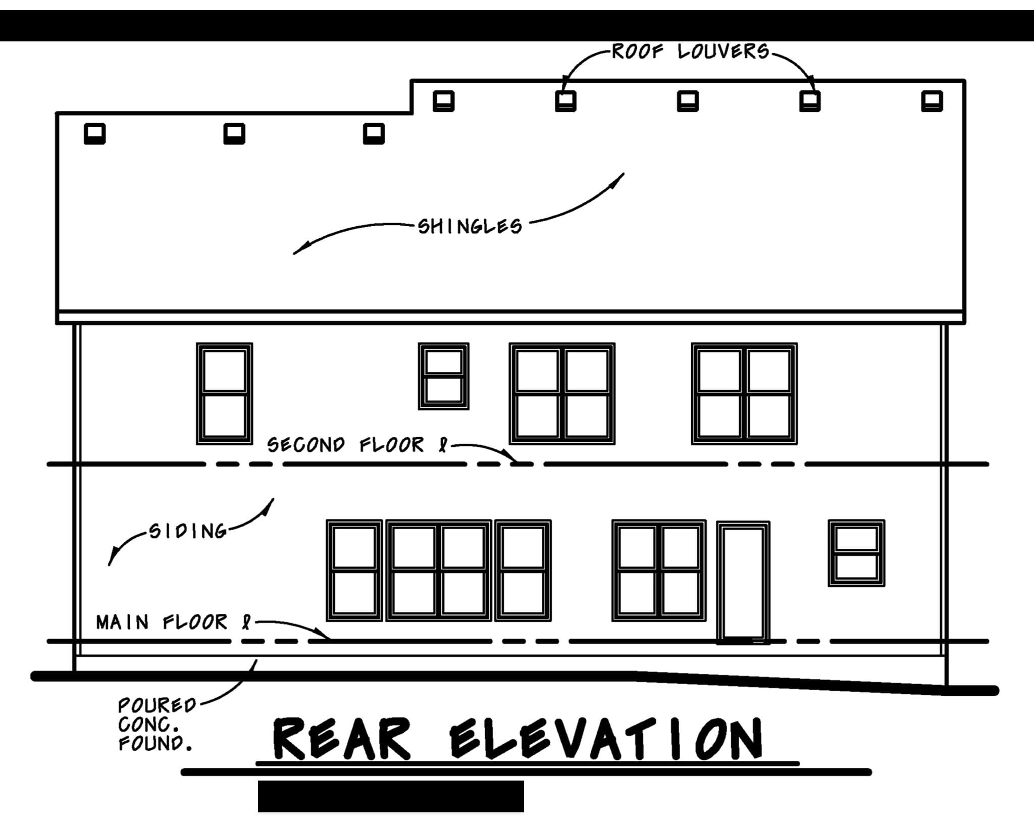 Home Plan Rear Elevation of this 5-Bedroom,3367 Sq Ft Plan -120-2844
