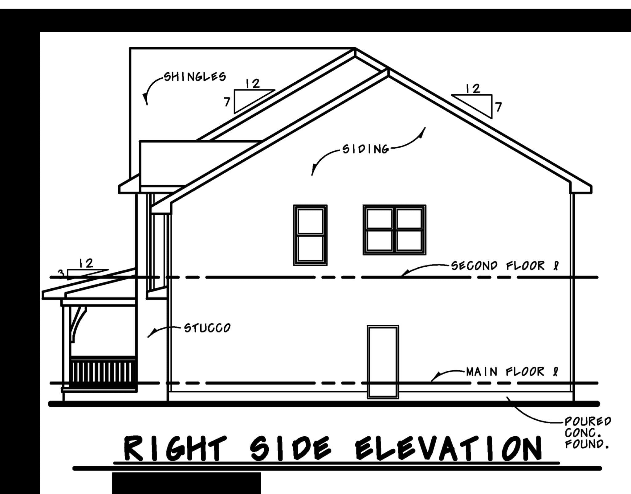 Home Plan Right Elevation of this 5-Bedroom,3367 Sq Ft Plan -120-2844