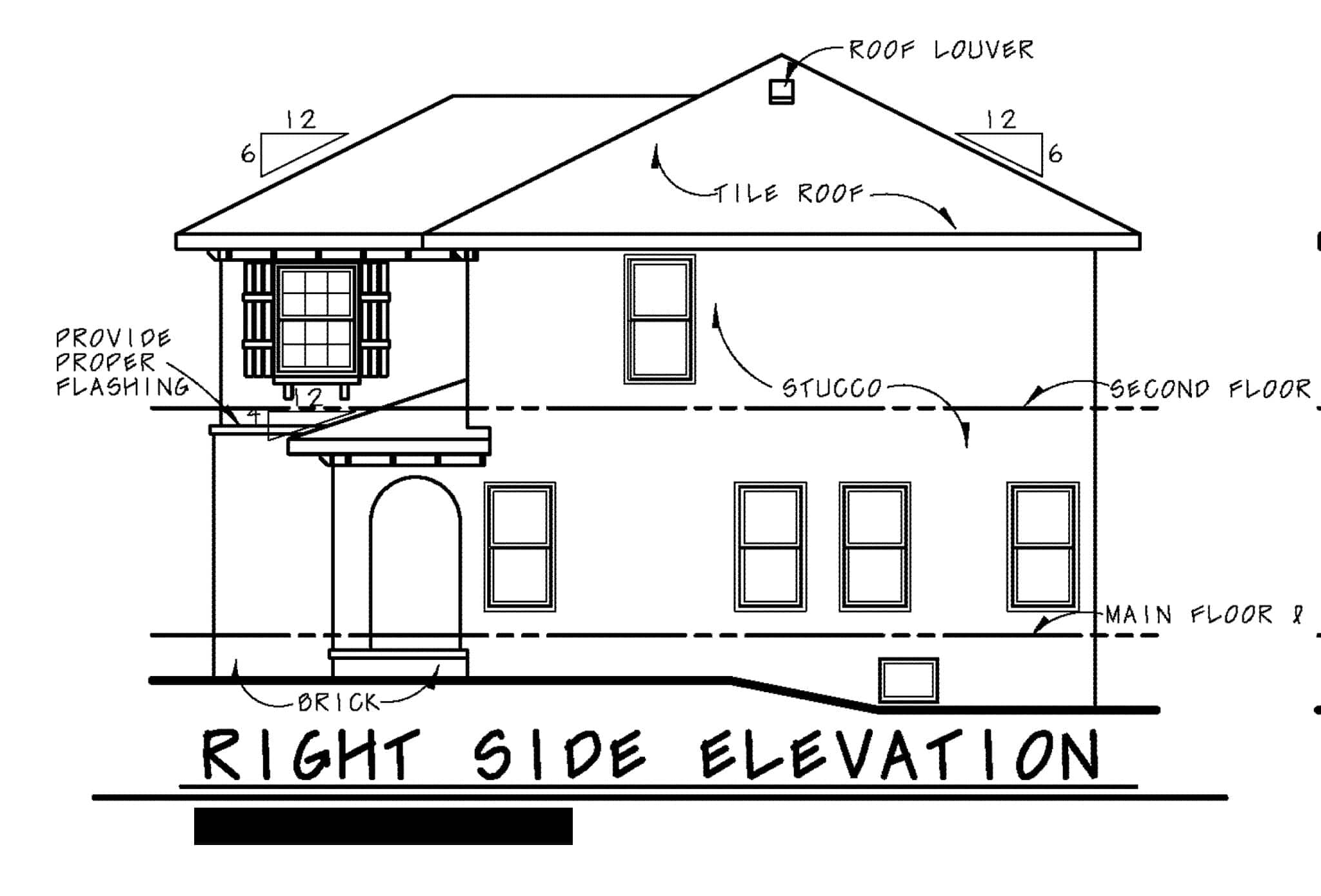 Home Plan Right Elevation of this 4-Bedroom,2134 Sq Ft Plan -120-2845