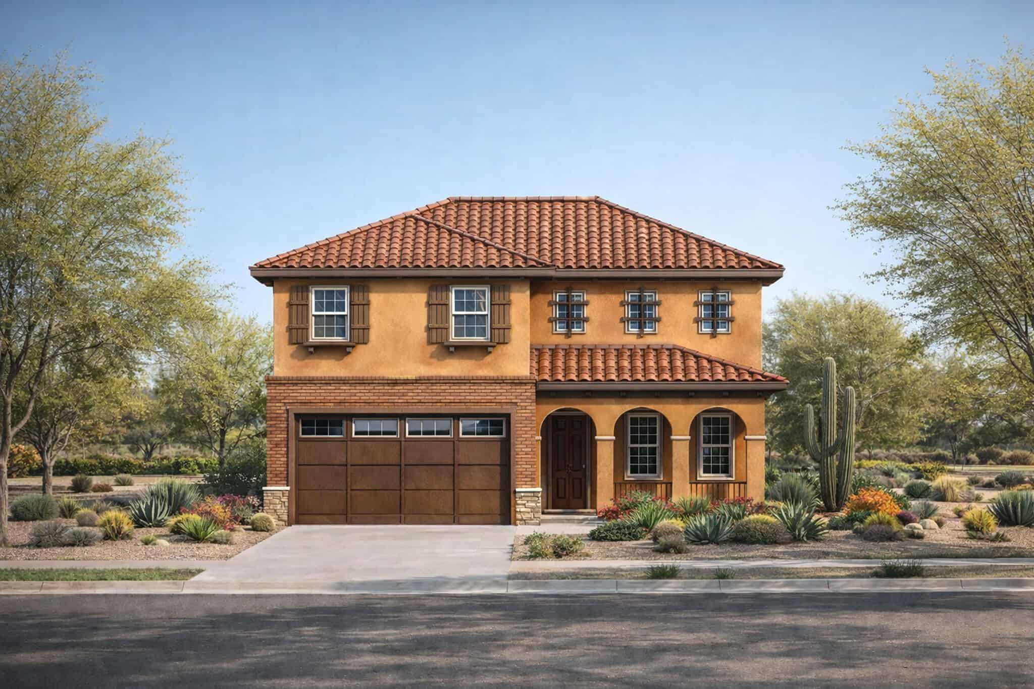 Front elevation of Mediterranean home (ThePlanCollection: House Plan #120-2845)