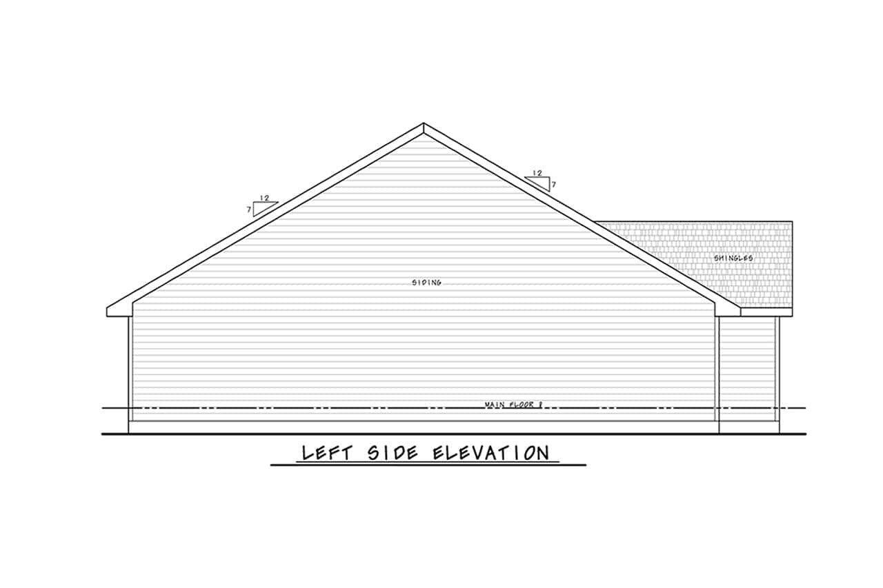 Home Plan Left Elevation of this 4-Bedroom,2182 Sq Ft Plan -120-2847