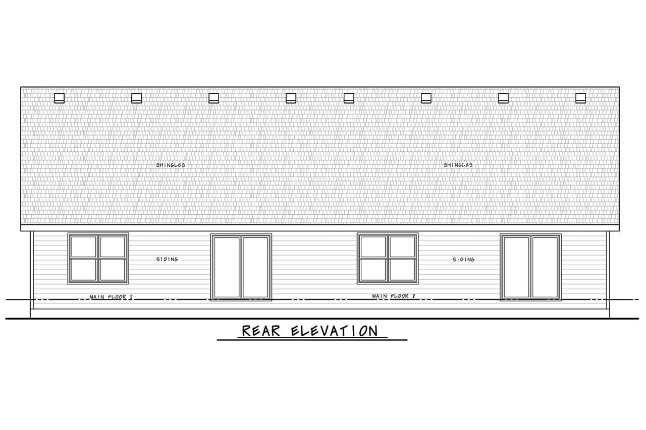 Home Plan Rear Elevation of this 4-Bedroom,2182 Sq Ft Plan -120-2847