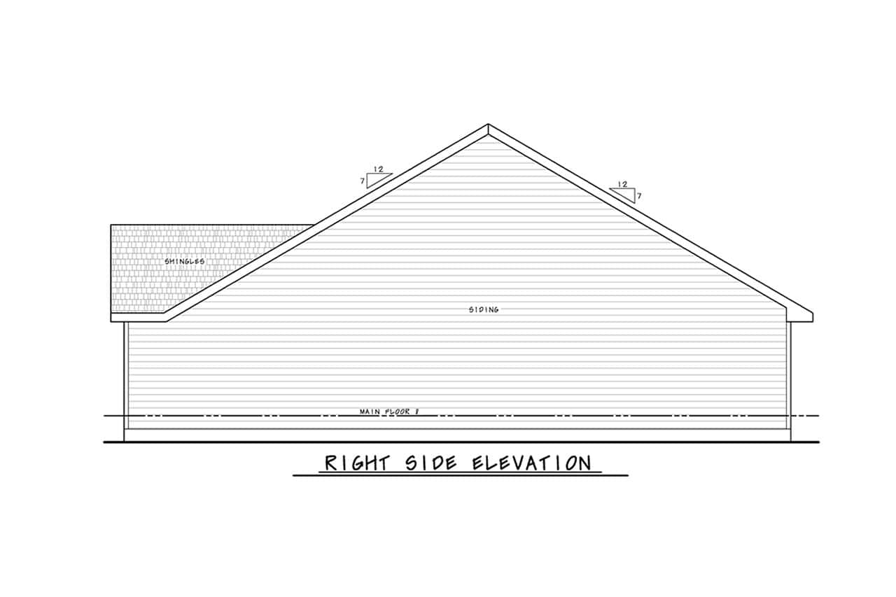 Home Plan Right Elevation of this 4-Bedroom,2182 Sq Ft Plan -120-2847
